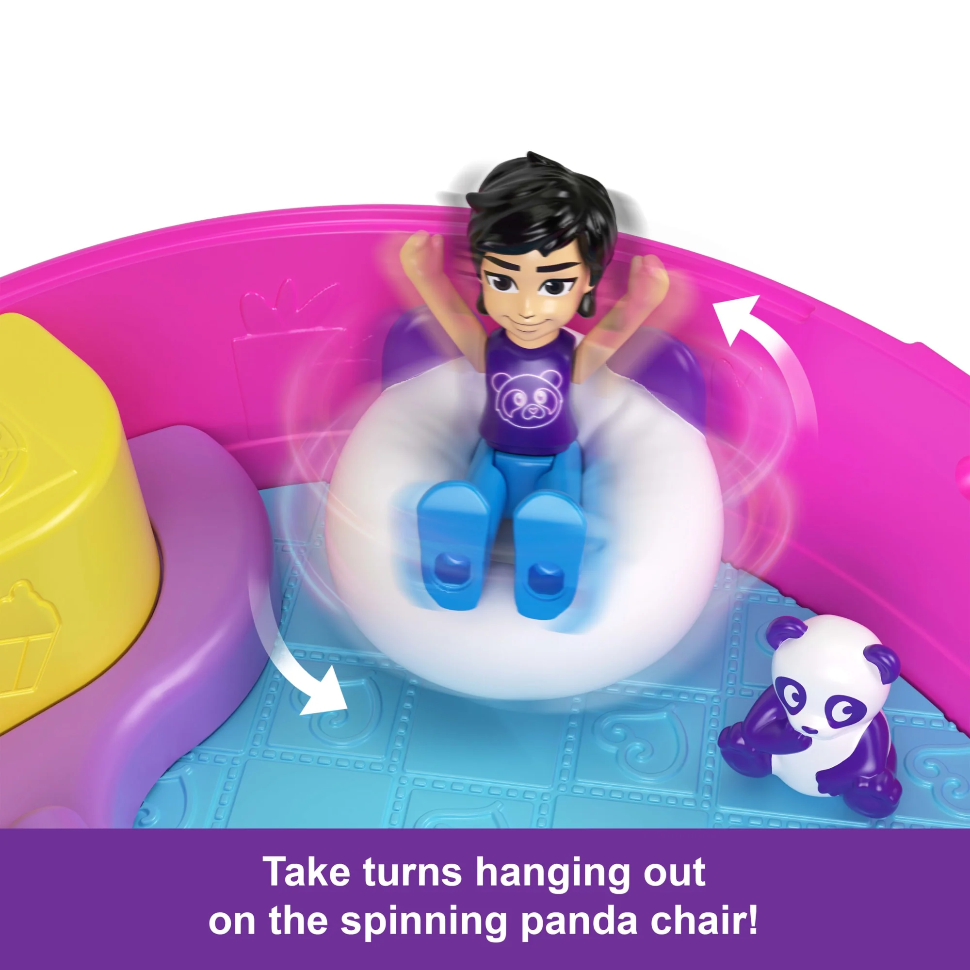 Polly Pocket Bubble Tea Panda Compact With 2 Micro Dolls And Pet Panda, Animal Toy With Food Accessories - Image 5