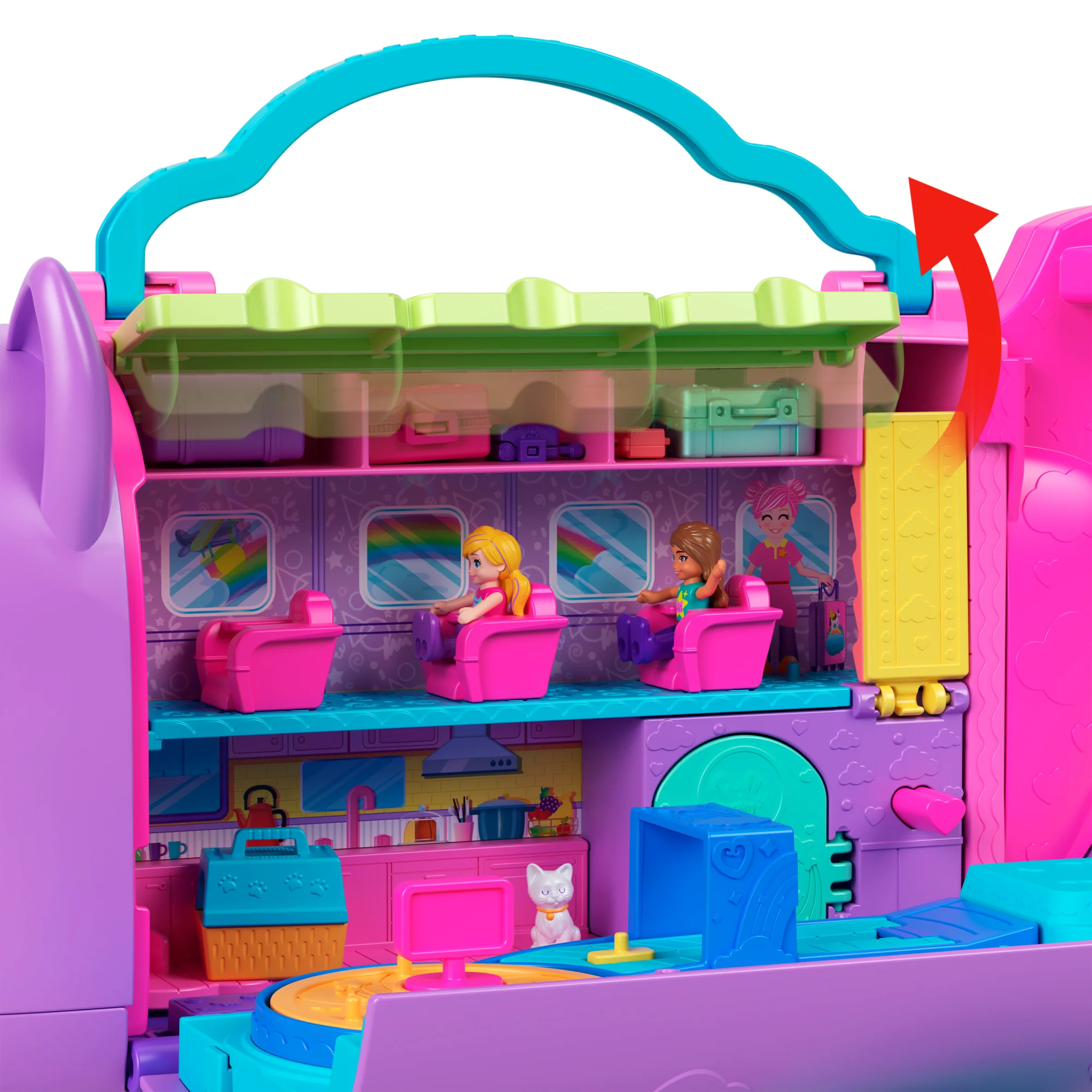 Polly Pocket-Avion Chaton Transformable-Coffret Avec 2Mini-Figurines - Image 4