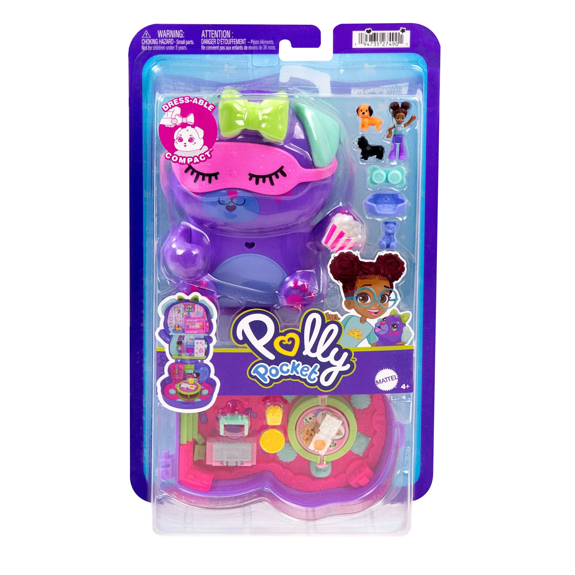 Polly Pocket Coffret Chiot Soirée Pyjama, Micro-Poupée, Chiots, Acc. - Image 6