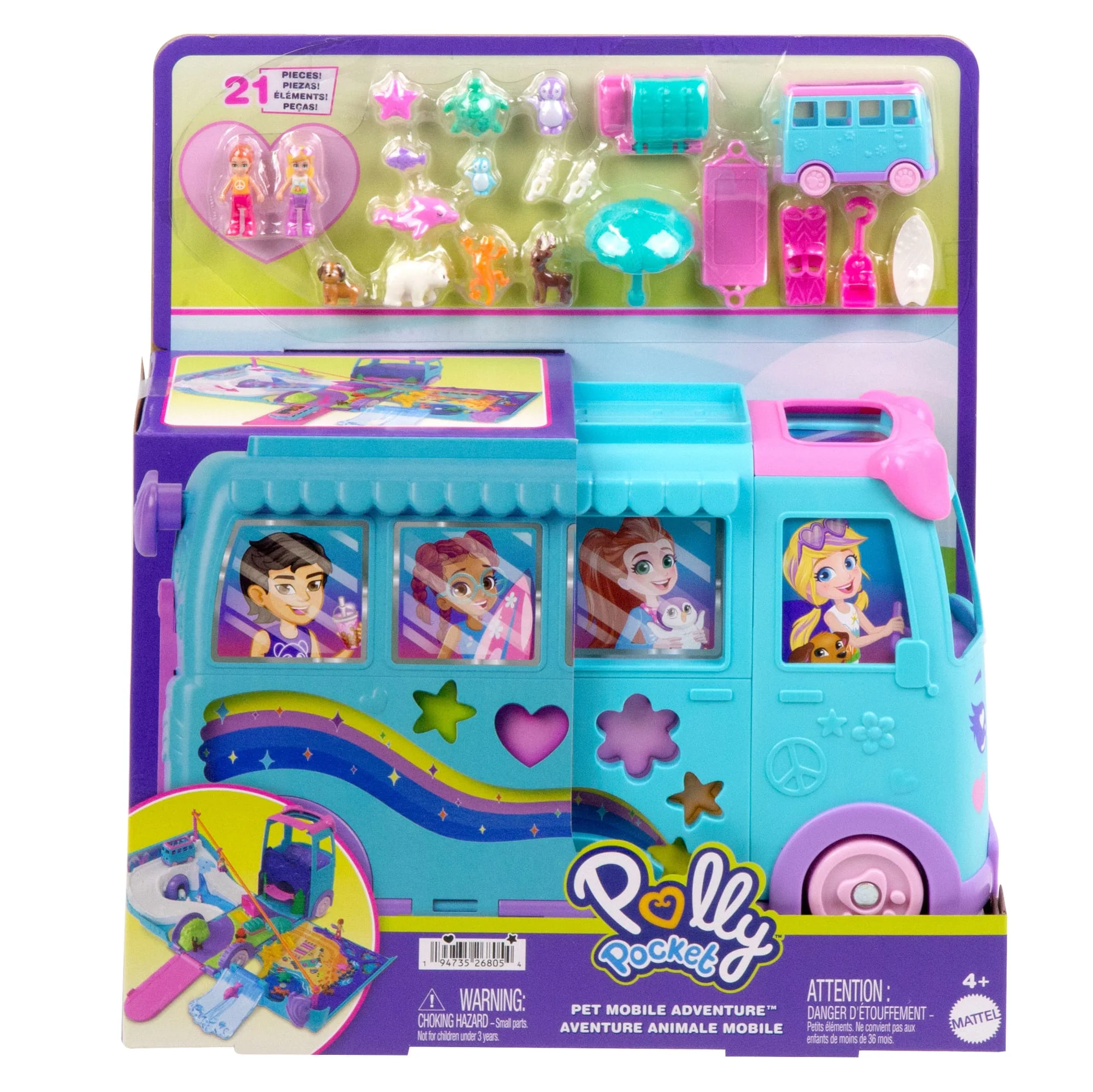 Polly Pocket Coffret de Jeu Aventure Animale Mobile, Camionnettes - Image 6