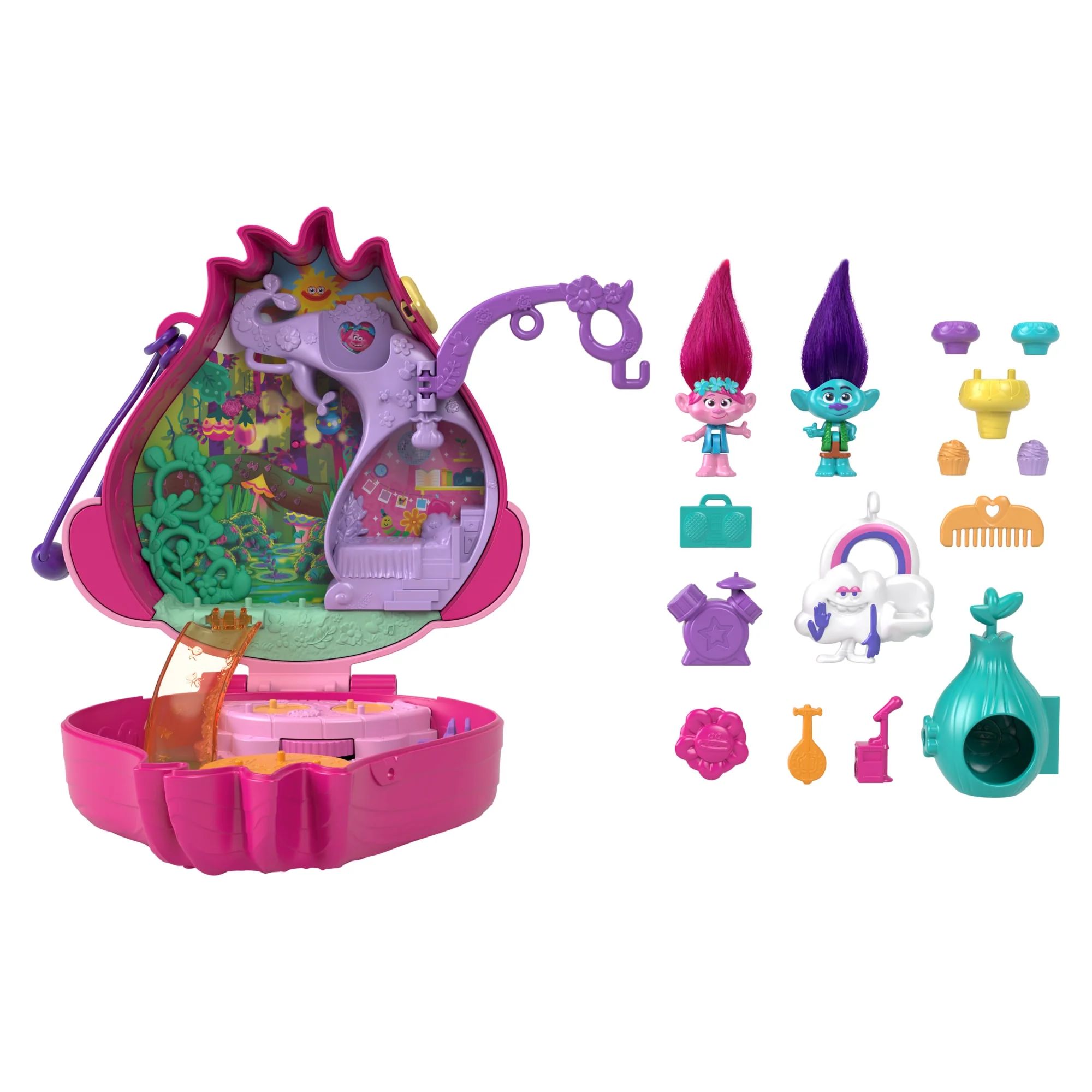 Polly Pocket & Dreamworks-Les Trolls-Coffret Figurines et Accessoires - Image 3