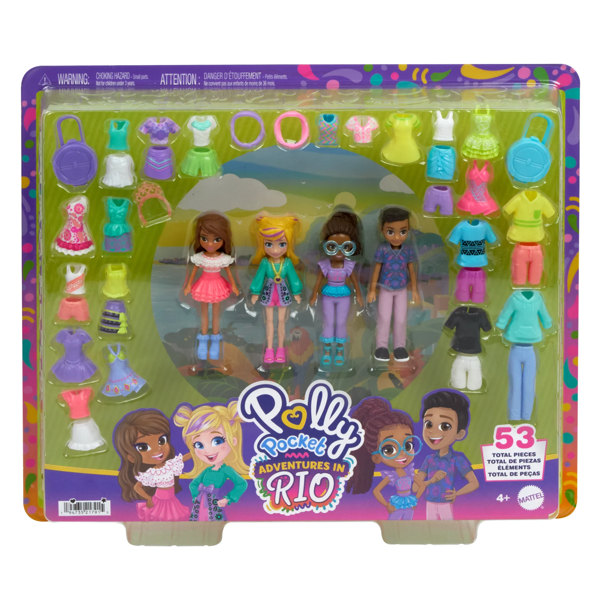 Polly Pocket  Coffret Mode  Aventures à Rio, 4Poupées, 49Éléments - Image 5