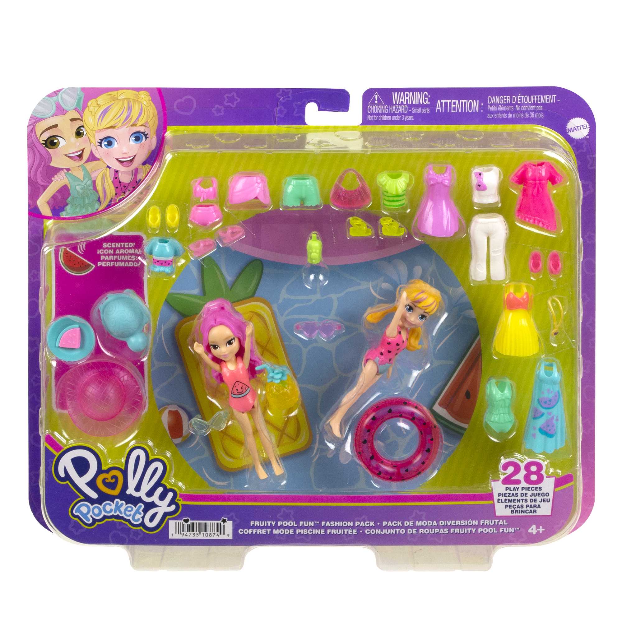 Polly Pocket 2 Poupées et 25 Accessoires Piscine Fruitée - Image 6
