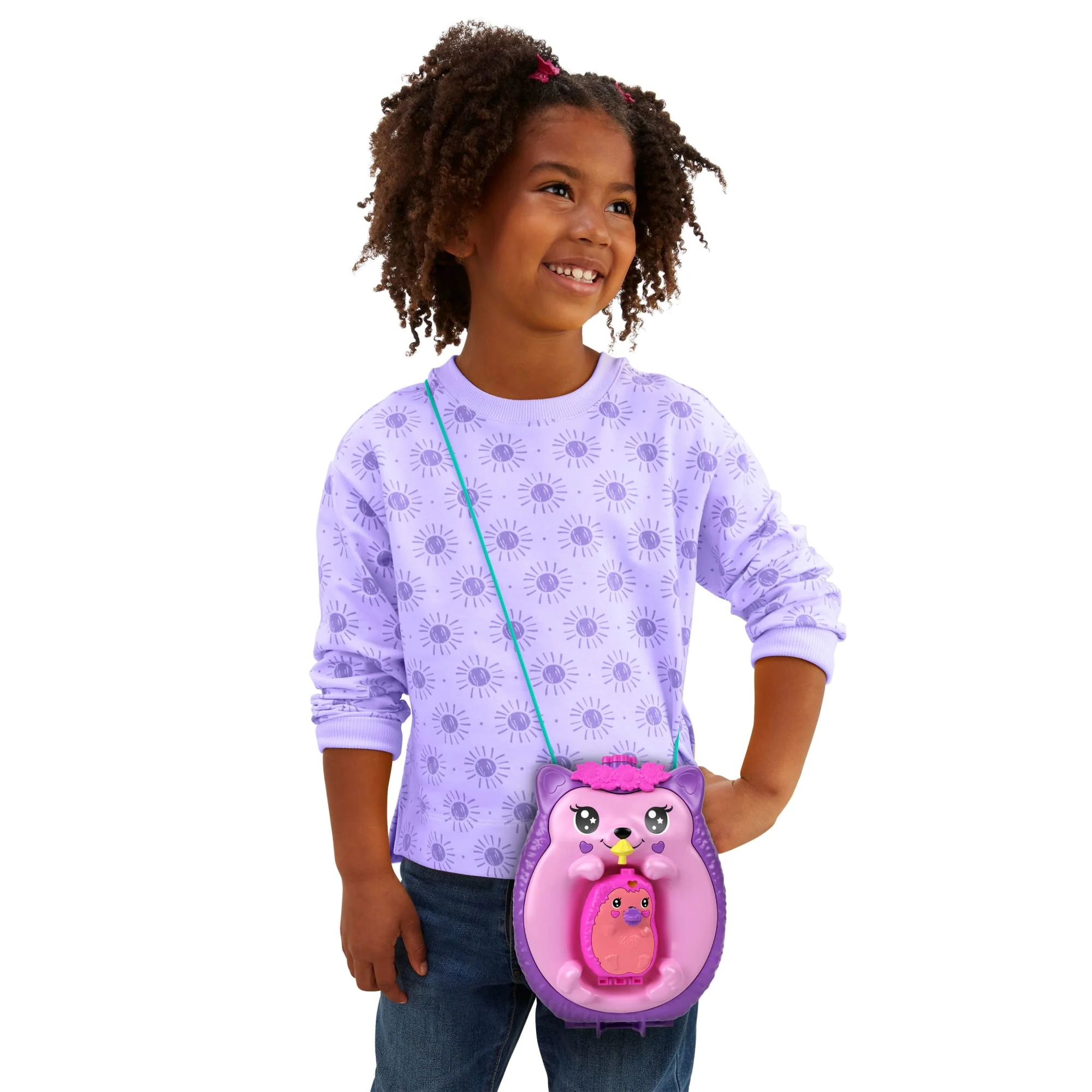 Polly Pocket Conjunto de Brinquedo Compacto Mundo Surpresa Ouriço Mamãe e Bebê - Image 5