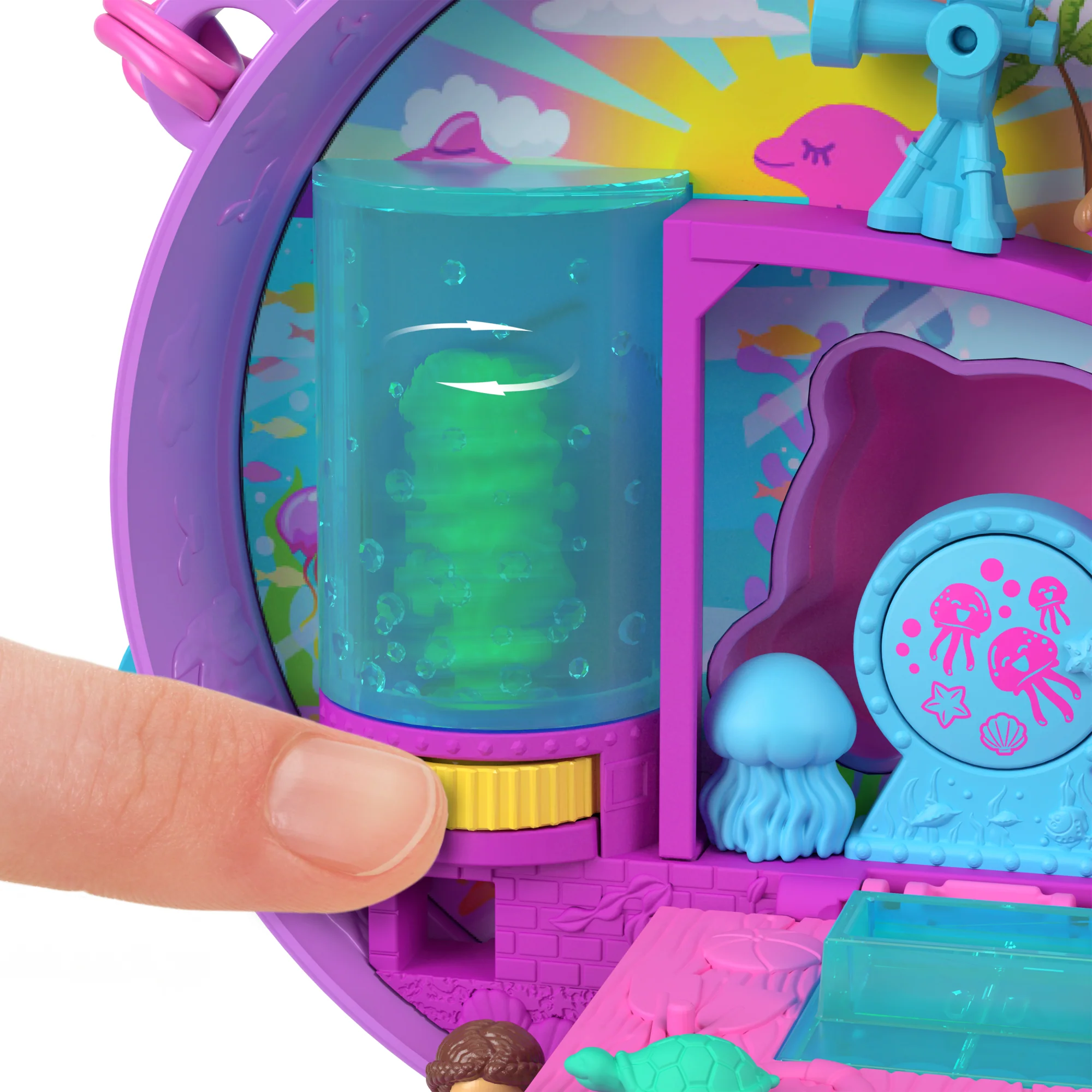 Polly Pocket Dolphin Rescue & Play Compact With 2 Micro Dolls And Sea Pets, Animal Toy With Ocean Accessories - Image 5