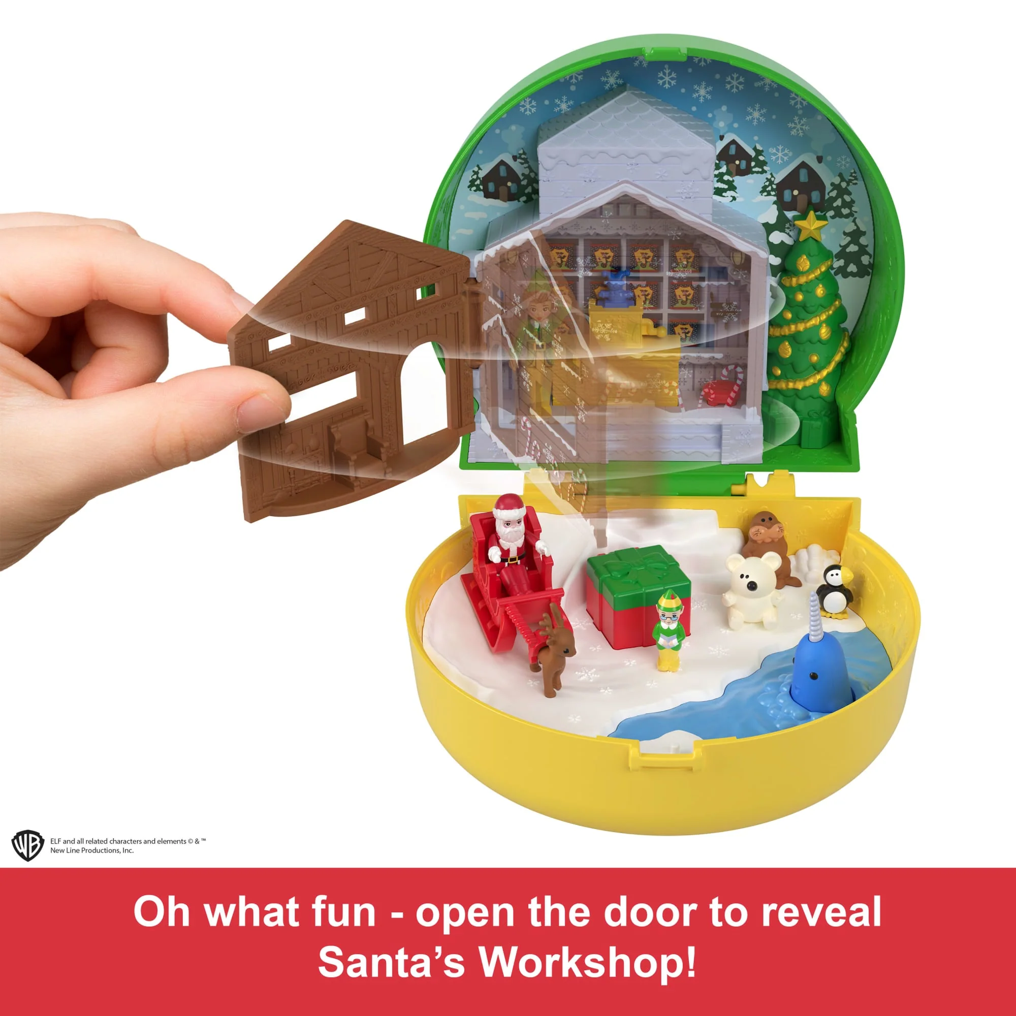 Polly Pocket Micro Buddy & Santa Dolls And Playset, Collaboration Elf Compact With 5 Accessories, Holiday Theme - Image 3