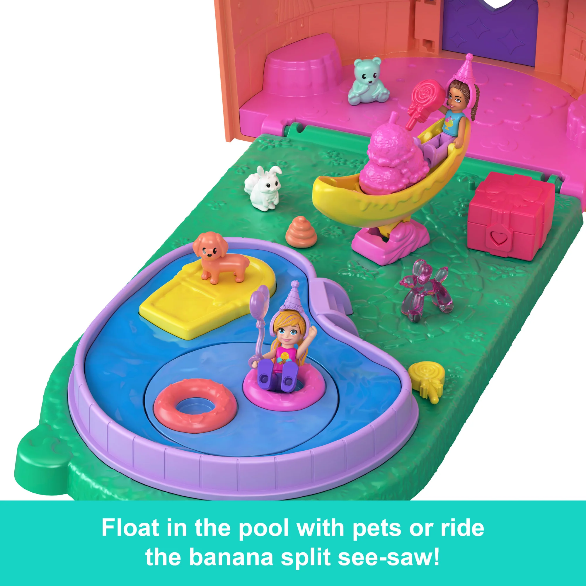 Polly Pocket Dolls And Playset, Gelato House With Elevator, Ice Cream Theme With 25+ Accessories including Furniture And Pets - Image 4