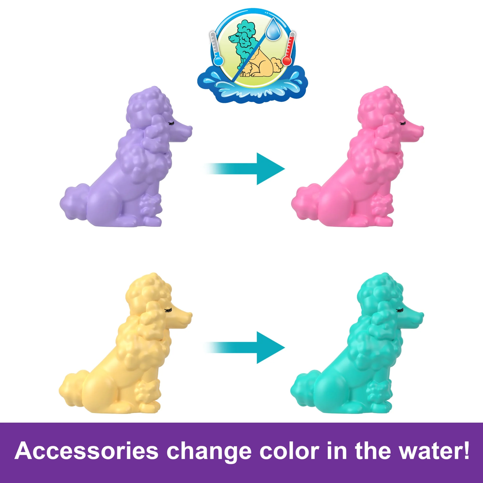 Polly Pocket Dolls And Playset, Animal Toys Groom & Glam Poodle Compact Playset - Image 4