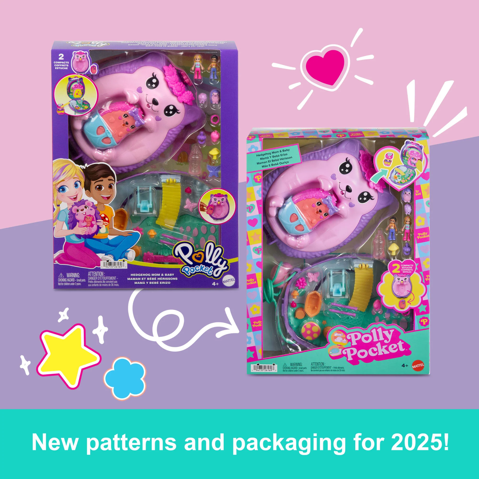 Polly Pocket Hedgehog Mom & Baby Purse Playset With 2 Dolls & 16 Accessories Including Pets - Image 6