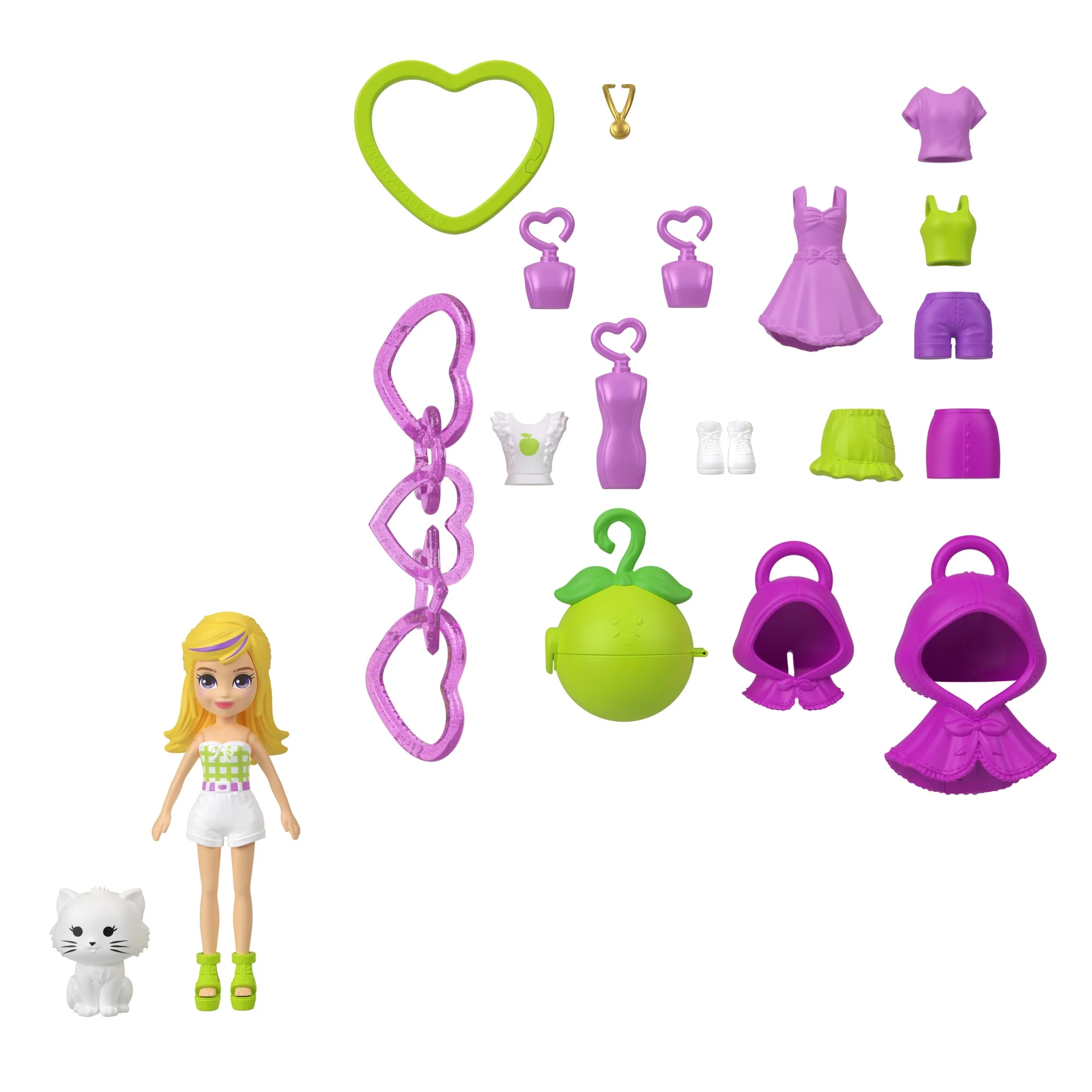 Polly Pocket Dolls & Pets, Keychain Style Kit, Fruit Fashions And Charm Accessories - Image 2