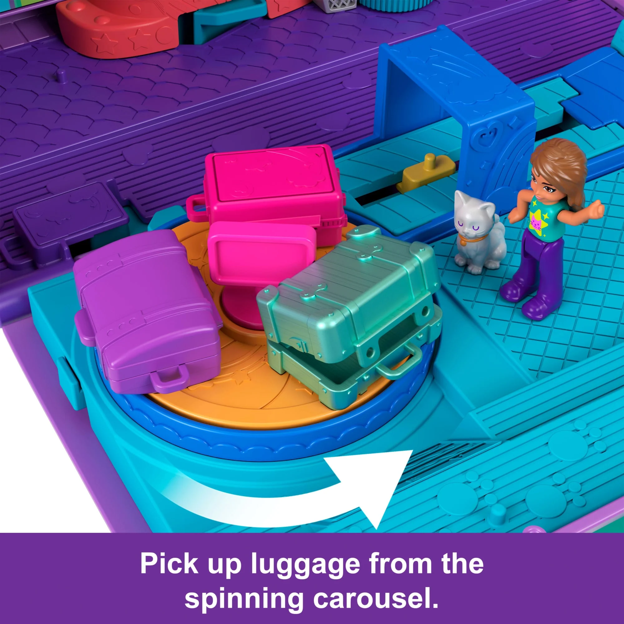 Polly Pocket Kitty AIrways Playset With 2 Micro Dolls And Pet, AIrplane Travel Toy With Accessories - Image 4