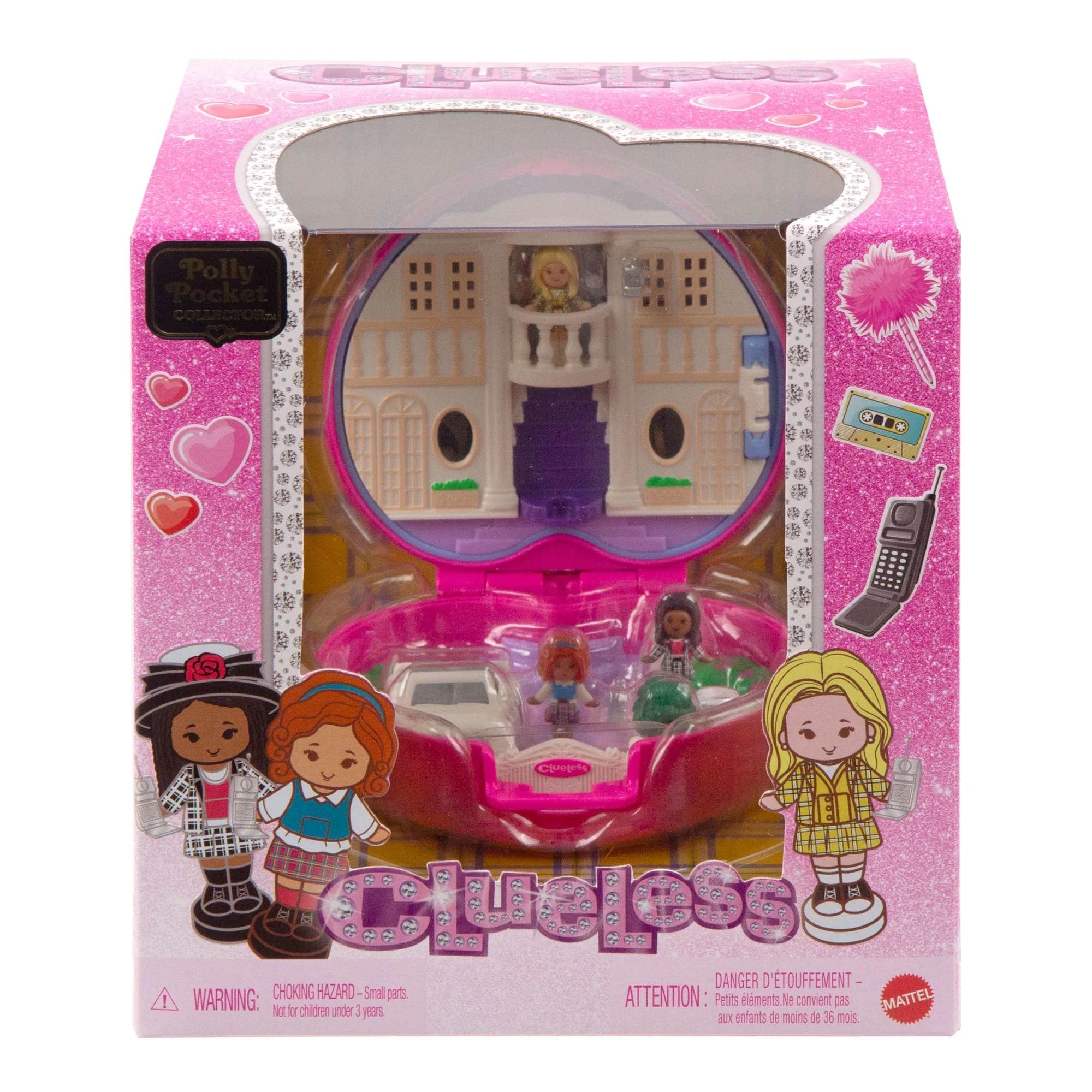 Polly Pocket Micro Dolls And Playset, Collector Clueless Compact With Toy Car, Hat And Phone Accessories - Image 6