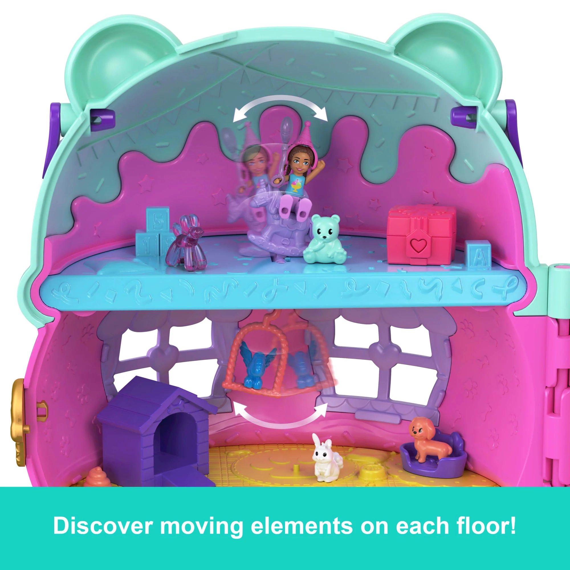 Polly Pocket Dolls And Playset, Gelato House With Elevator, Ice Cream Theme With 25+ Accessories including Furniture And Pets - Image 5