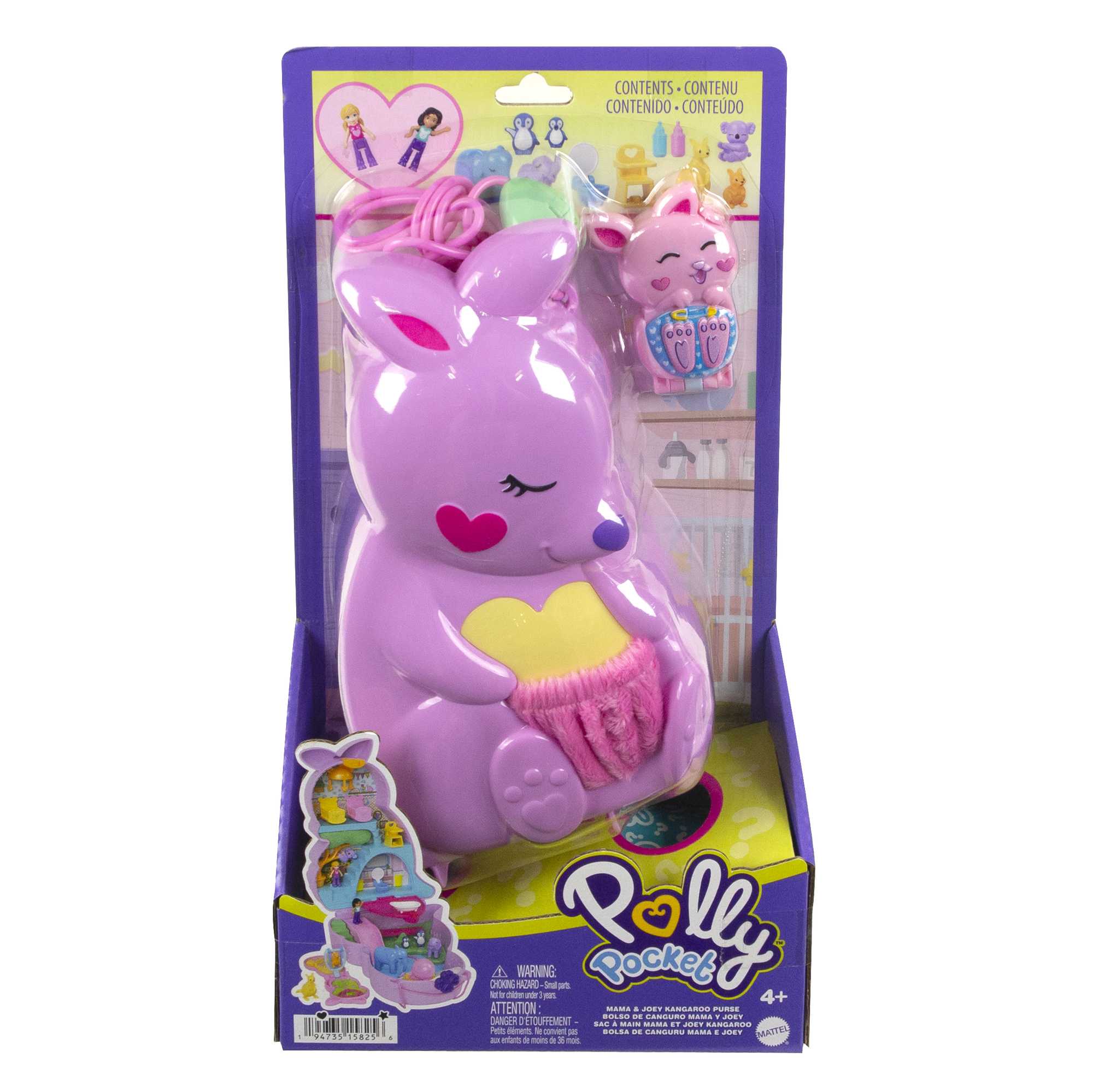 Polly Pocket™ Mini Toys, Mama and Joey Kangaroo Purse Playset With 2 Dolls - Image 6