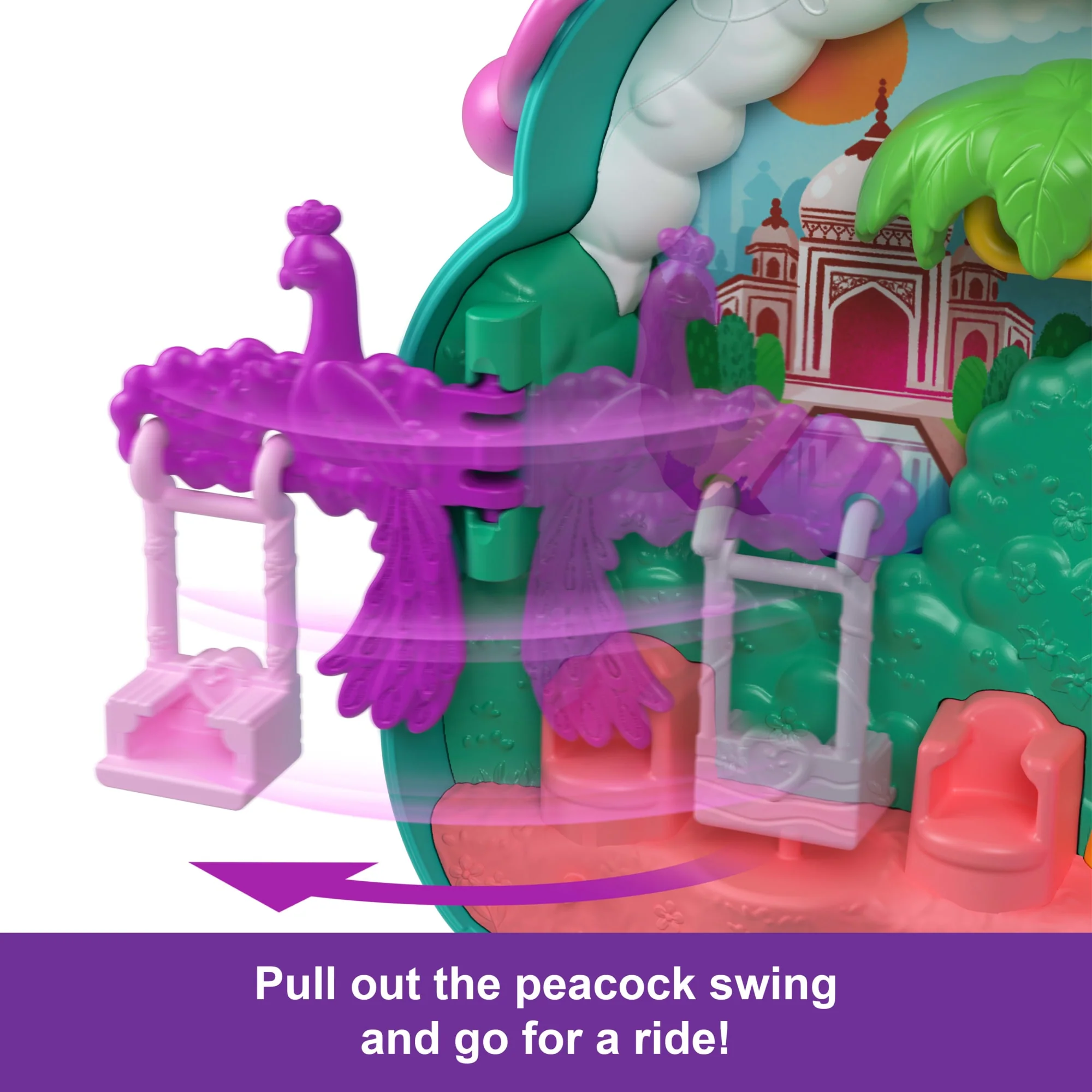 Polly Pocket Peacock Garden Compact With 2 Micro Dolls And Pets, Travel Toy With Animal Accessories - Image 5