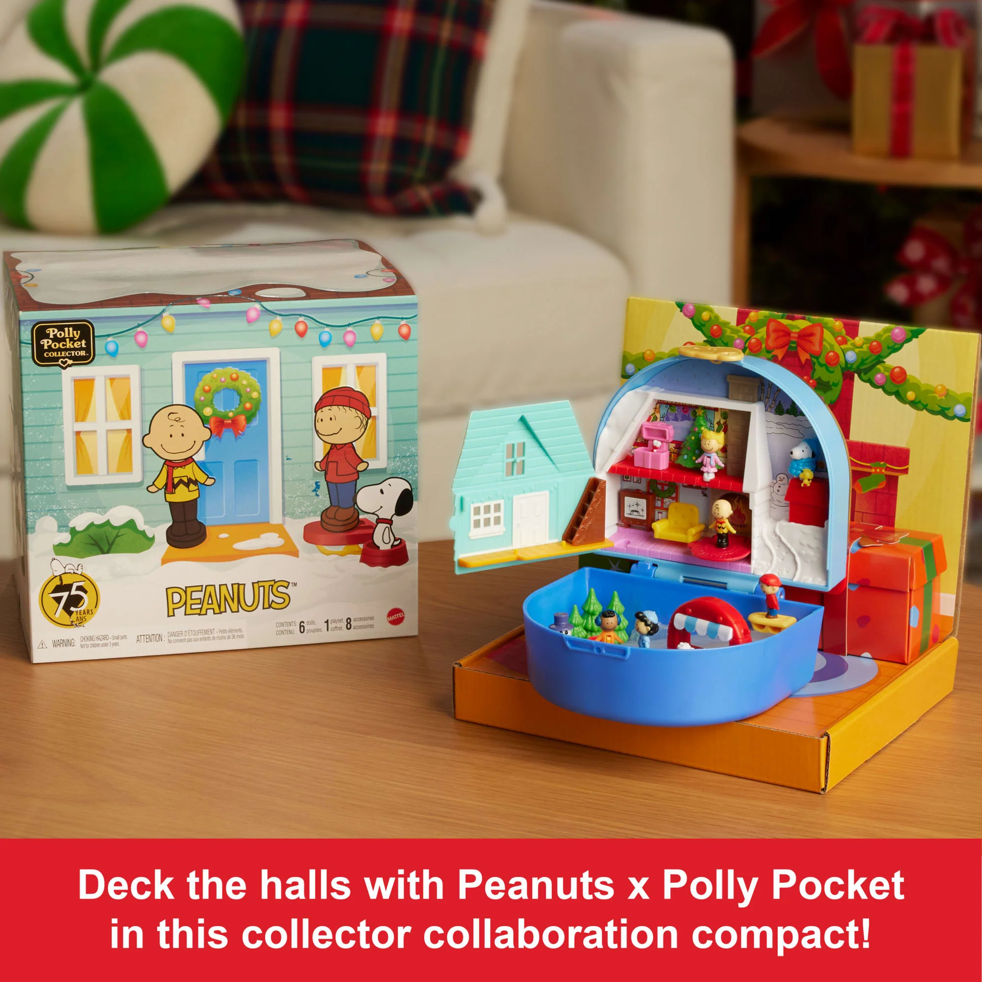 Polly Pocket Micro Dolls And Playset, Collector Peanuts Compact With 7 Accessories - Image 3