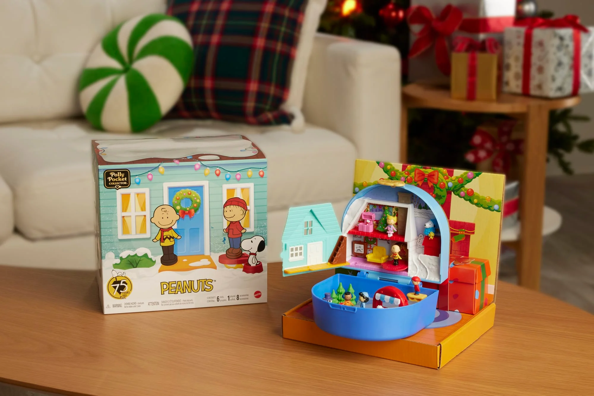Polly Pocket Micro Dolls And Playset, Collector Peanuts Compact With 7 Accessories - Image 3
