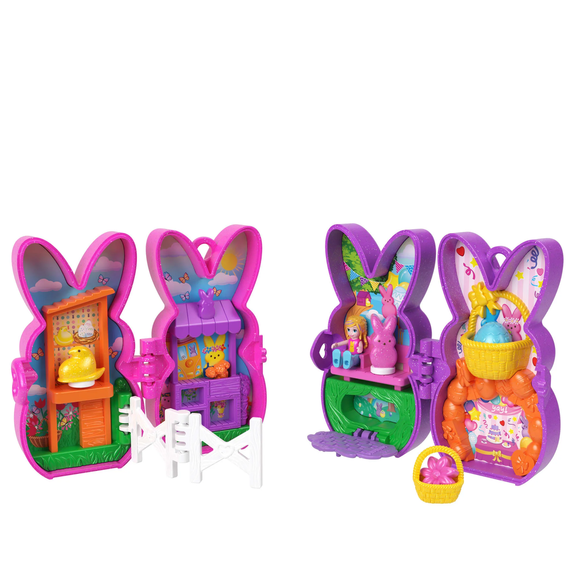 Polly Pocket X Peeps, Dolls & 2 Playsets With 6 Themed Accessories, Compact Travel Toy With Clip Keychains - Image 6