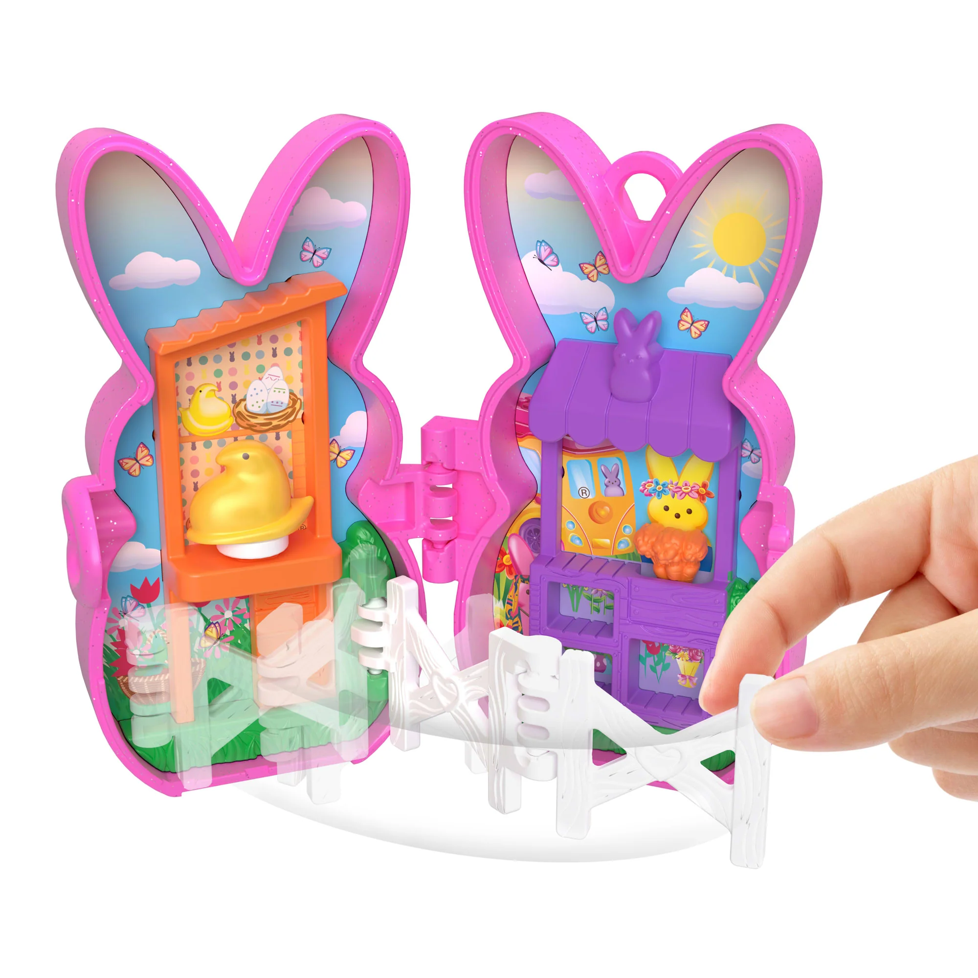 Polly Pocket X Peeps, Dolls & 2 Playsets With 6 Themed Accessories, Compact Travel Toy With Clip Keychains - Image 4