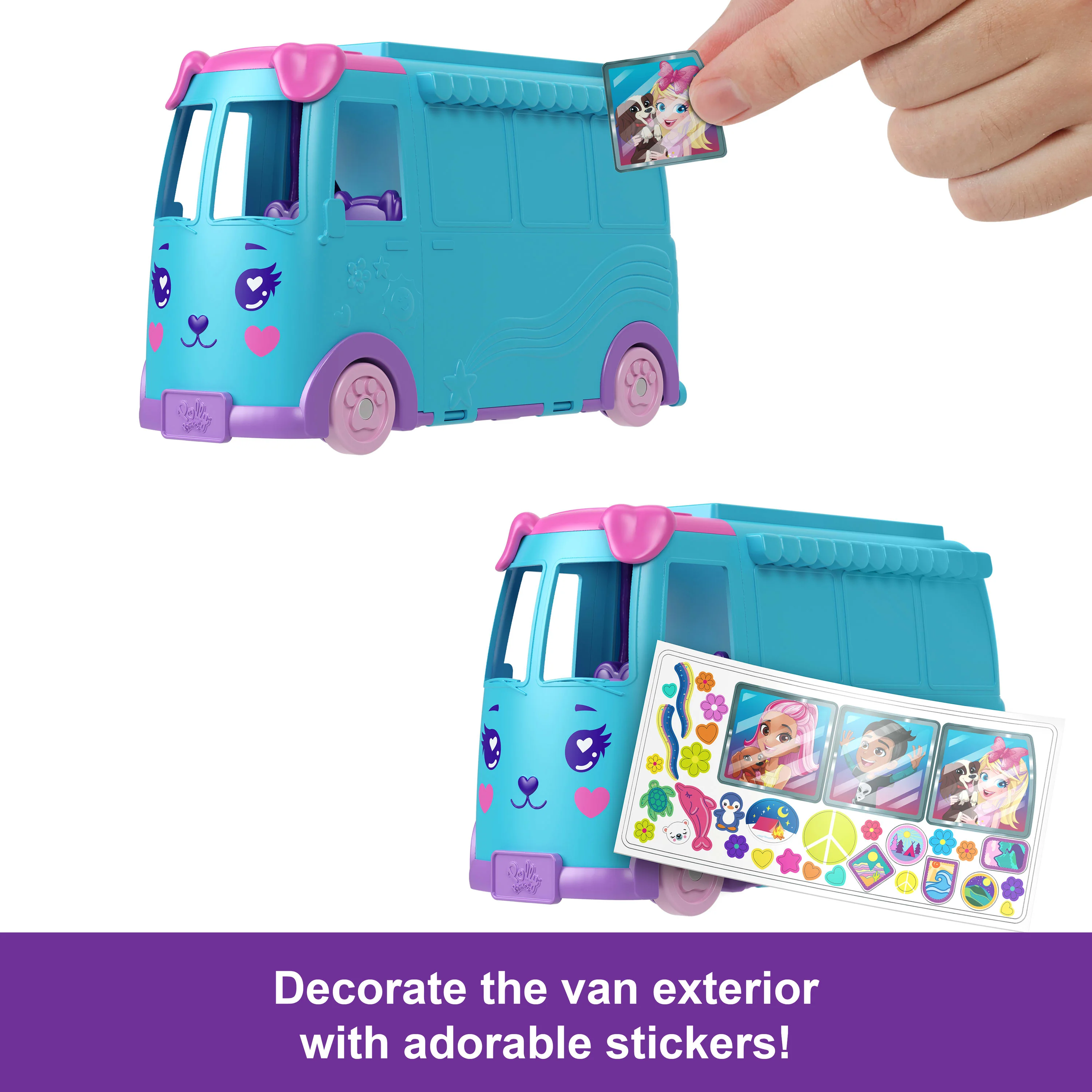 Polly Pocket Pet Mobile Adventure Playset With Micro Dolls & Transforming Camper Van, Pets & Toy Car - Image 5