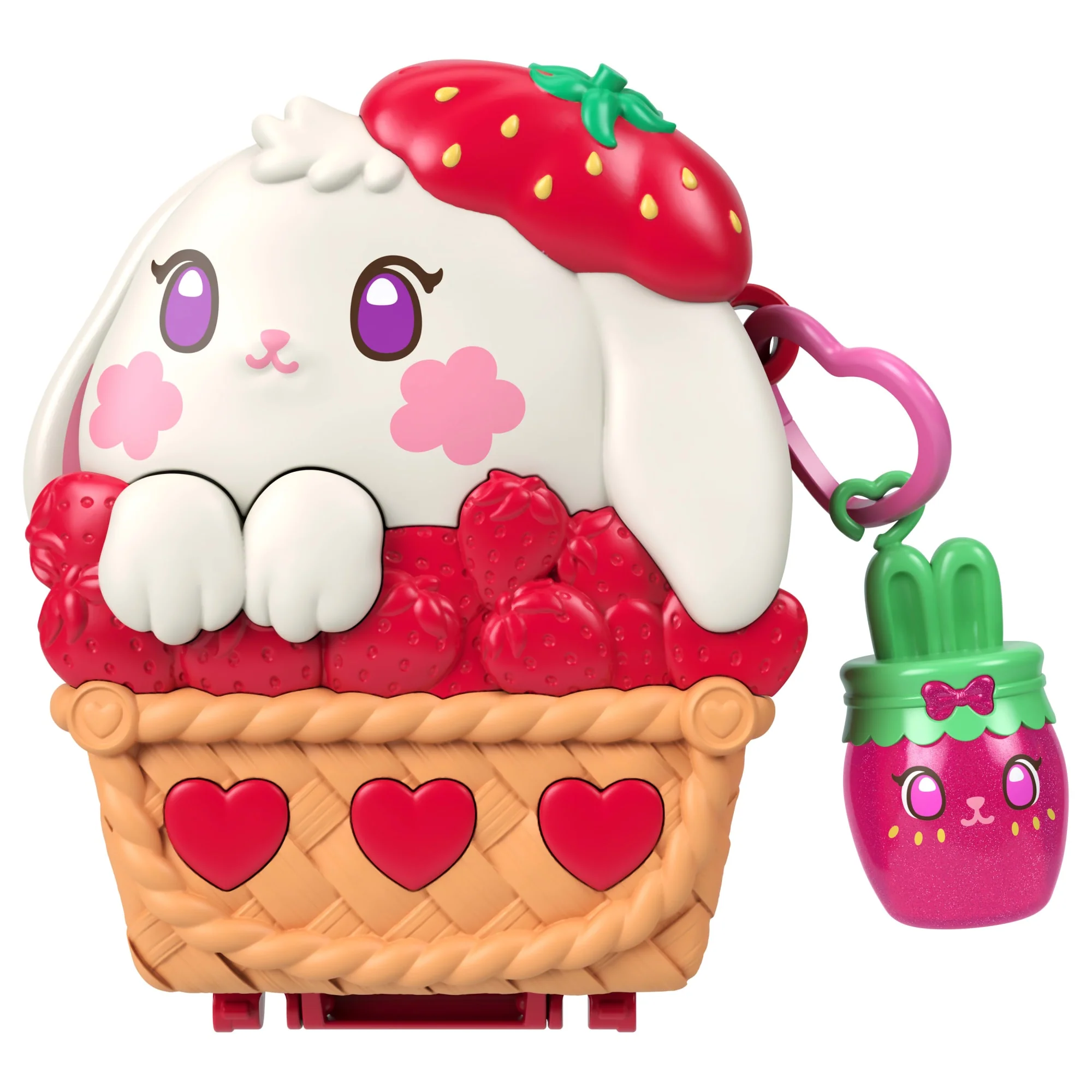 Polly Pocket Picnic Bunny Compact Playset With 1 Micro Doll And Pet, Travel Toy With Fruit Accessories - Image 2