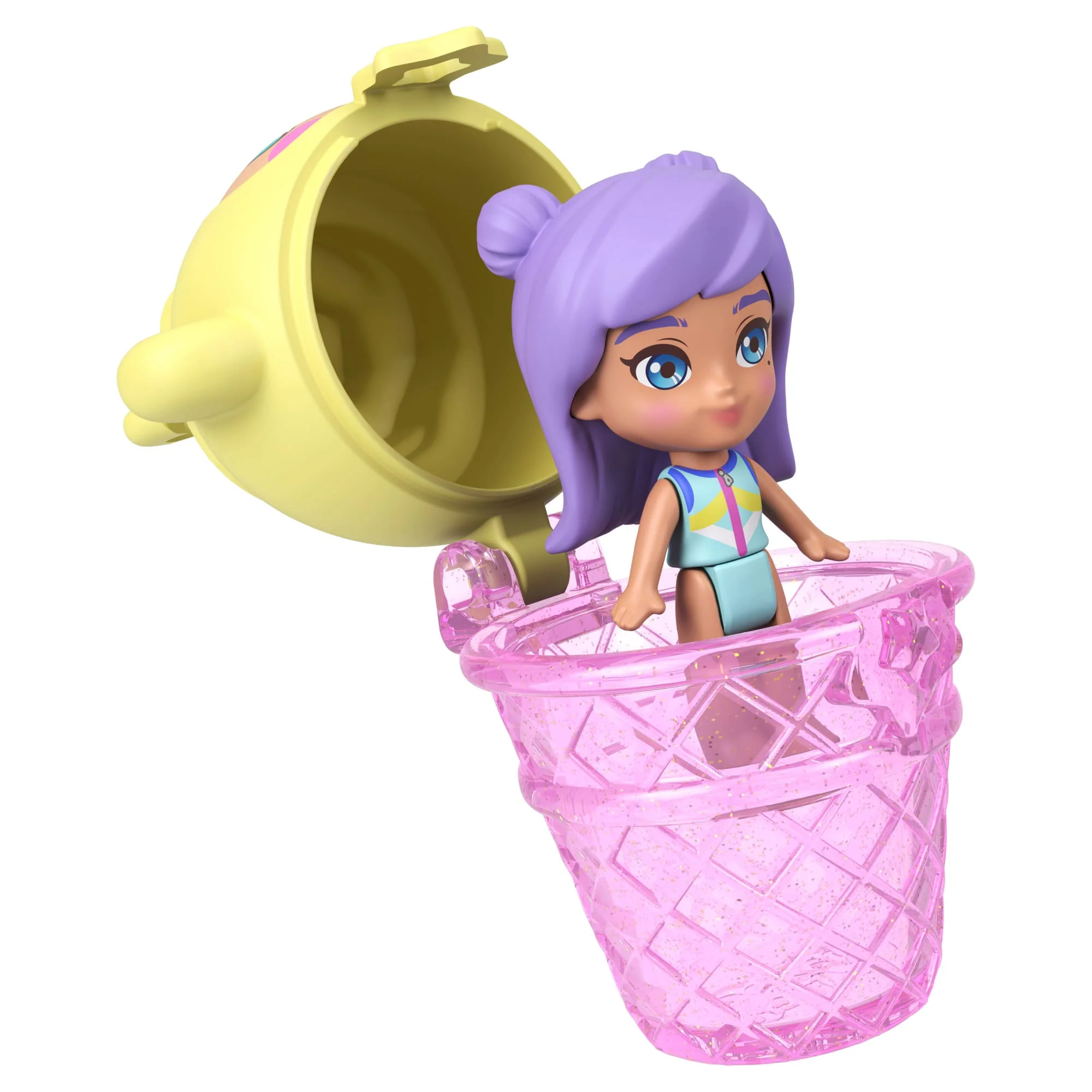 Polly Pocket Pineapple Monkey Compact Playset With 1 Micro Doll And Pet, Travel Toy With Fruit Accessories - Image 2