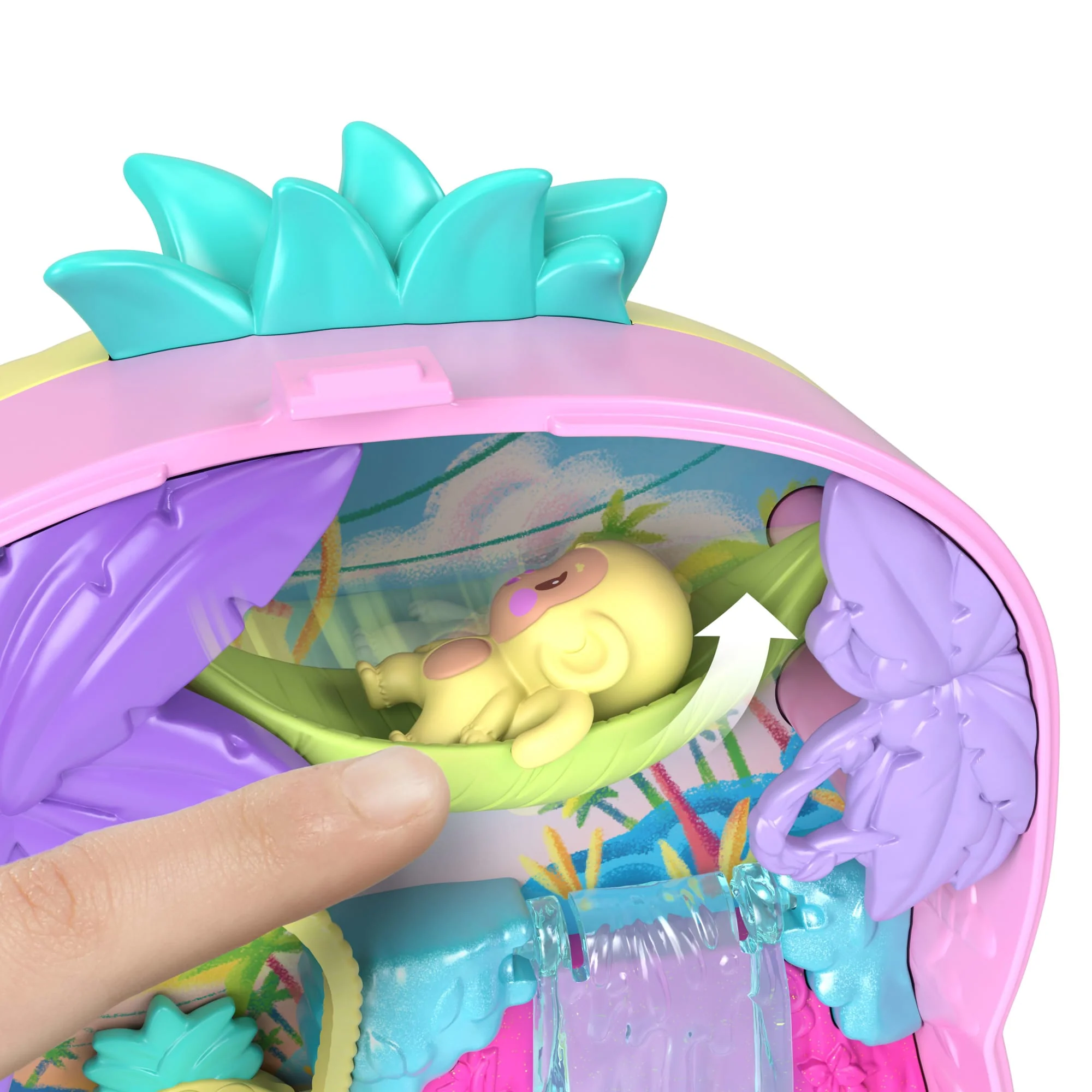 Polly Pocket Pineapple Monkey Compact Playset With 1 Micro Doll And Pet, Travel Toy With Fruit Accessories - Image 3