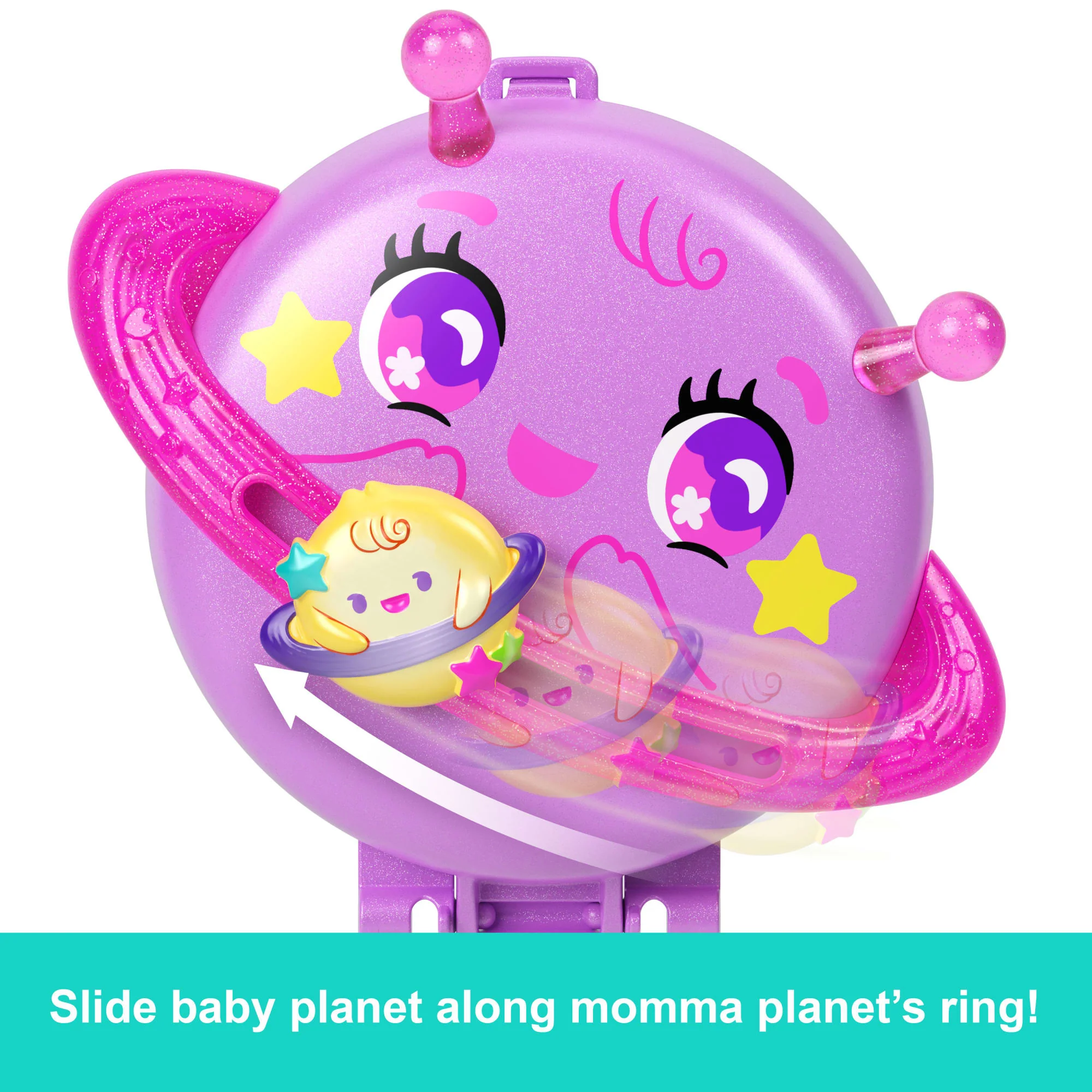 Polly Pocket Planet Polly Compact Playset With 1 Micro Doll And Pet Puppy, Travel Toy With Themed Accessories - Image 3