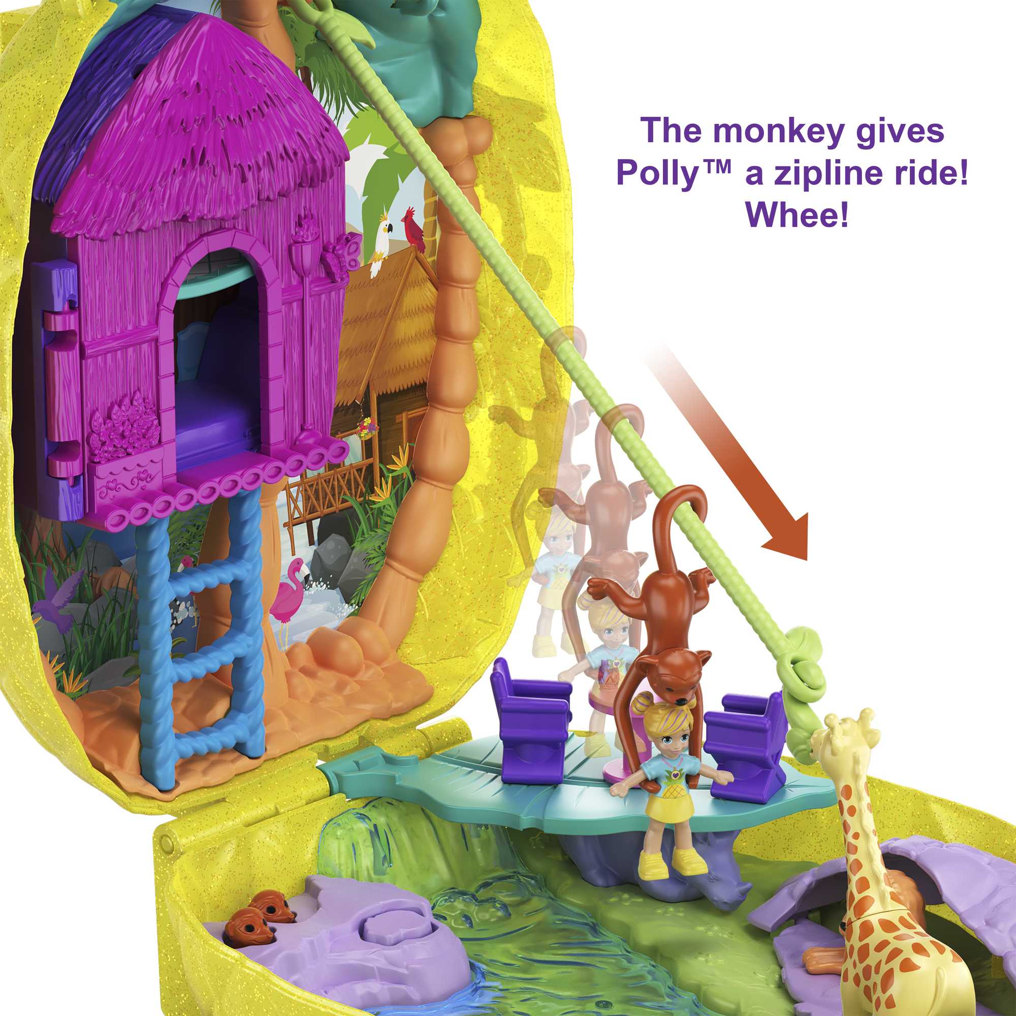 Polly Pocket Polly & Lila Tropicool Pineapple Wearable Purse Compact - Image 3
