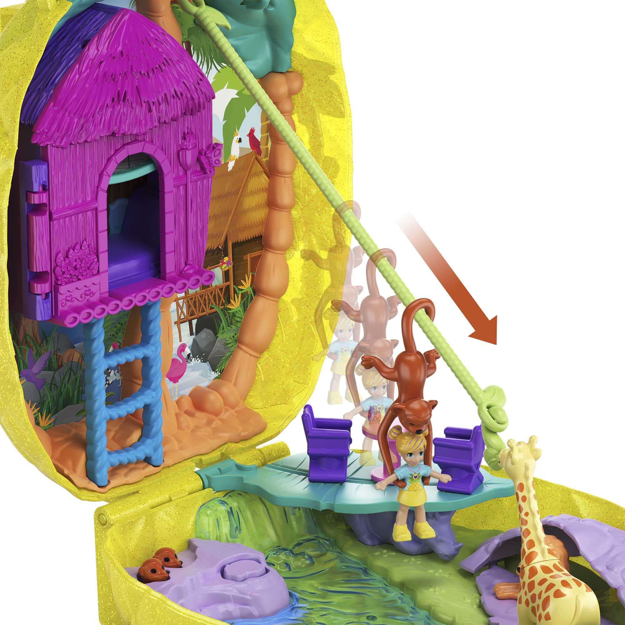 Coffret Sacoche Ananas Tropicool Polly Pocket à Porter Avec Poupées Polly et Lila - Image 3