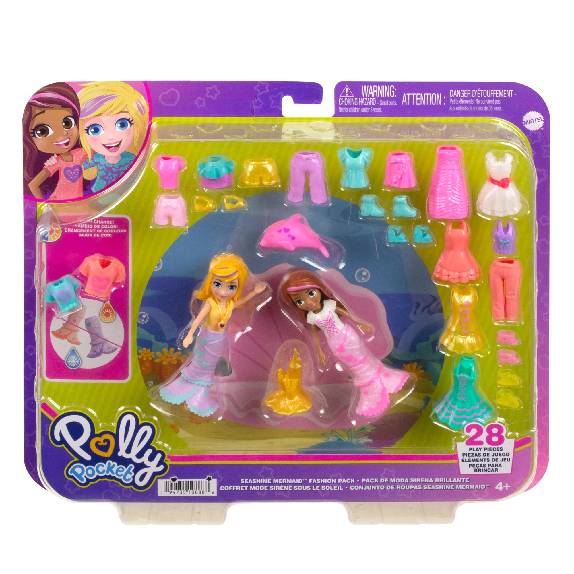 Polly Pocket 2 Dolls And 25 Accessories, Glow-in-The-Dark Pop Star Starlight Fashion Pack - Image 5