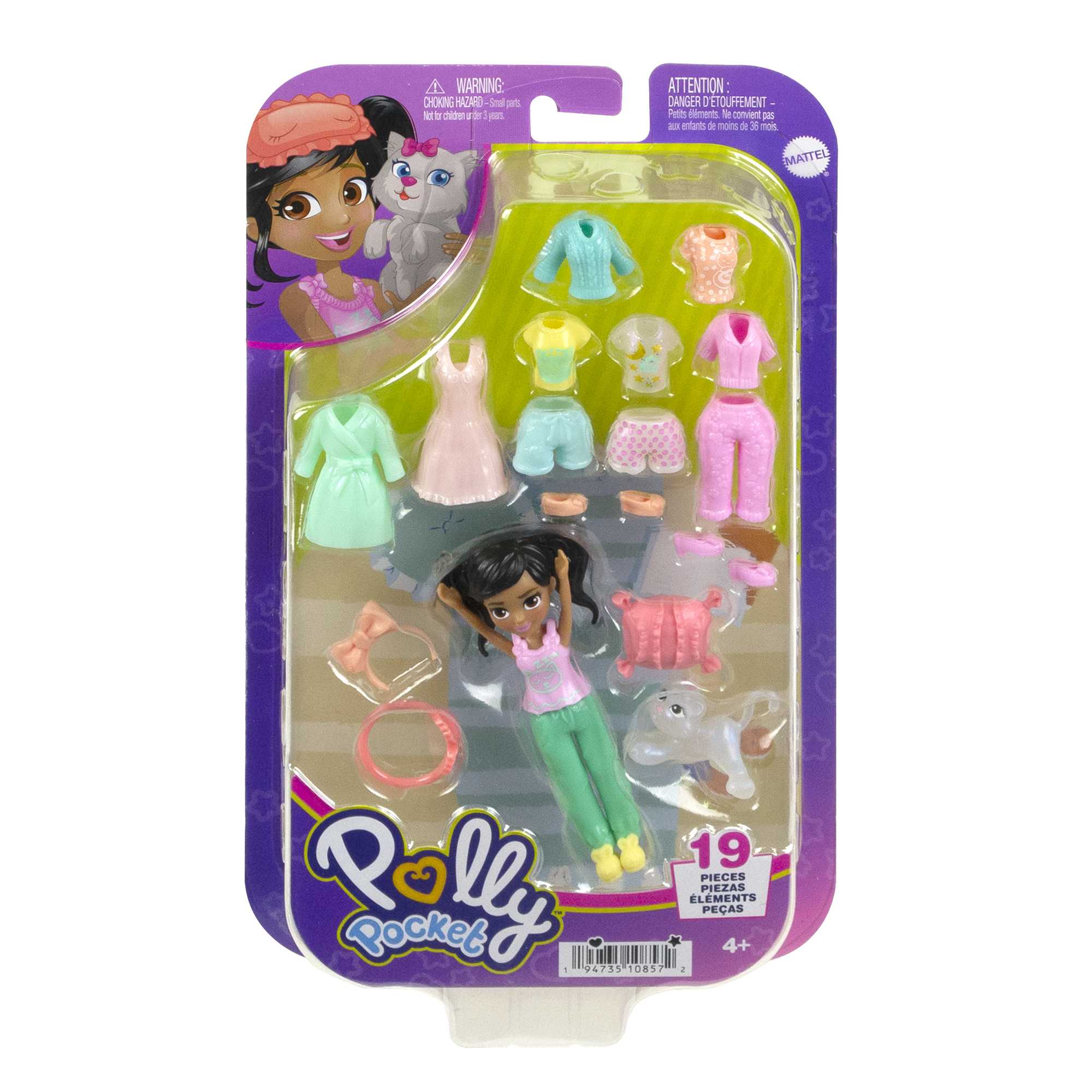 Polly Pocket Set de Juego Paquete de Modas Fiesta de Pijama Elemento Sorpresa - Image 5