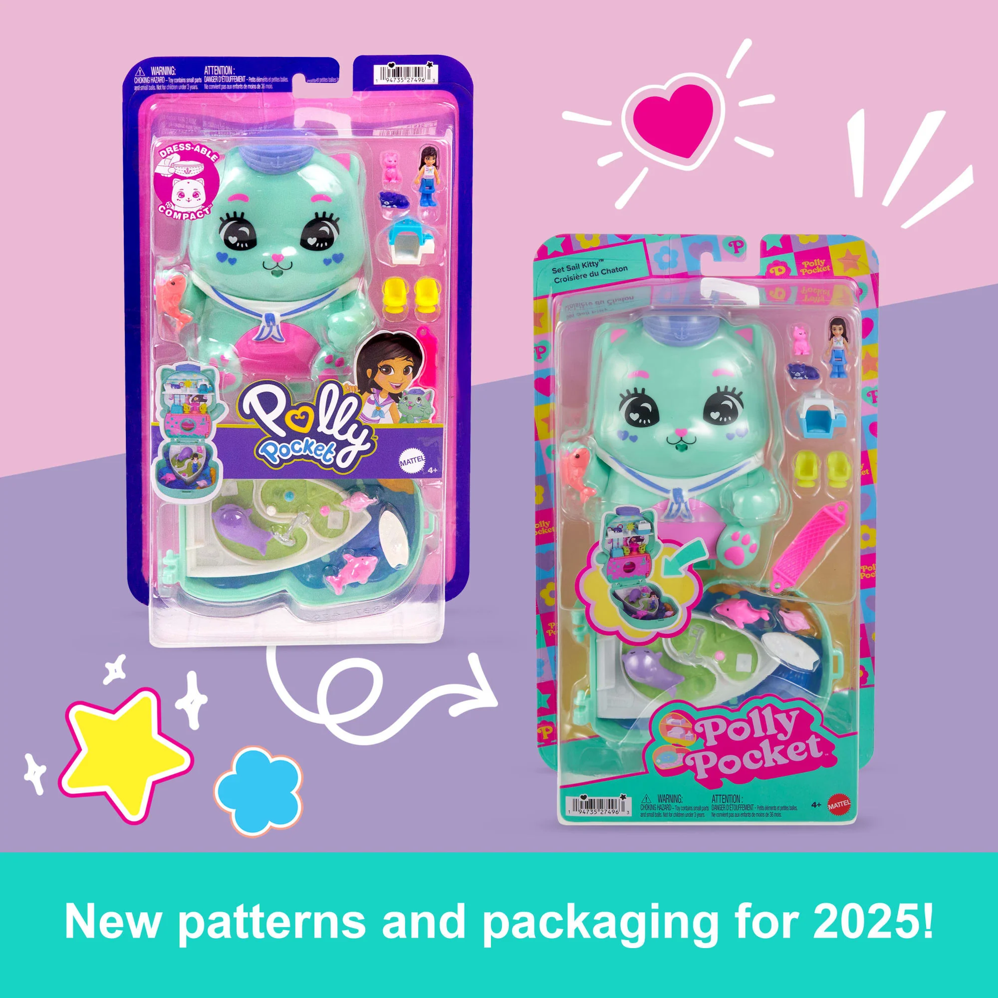 Polly Pocket Set Sail Kitty Compact Playset With 1 Micro Doll And Pet Cats, Travel Toy With Food & Styling Accessories - Image 6