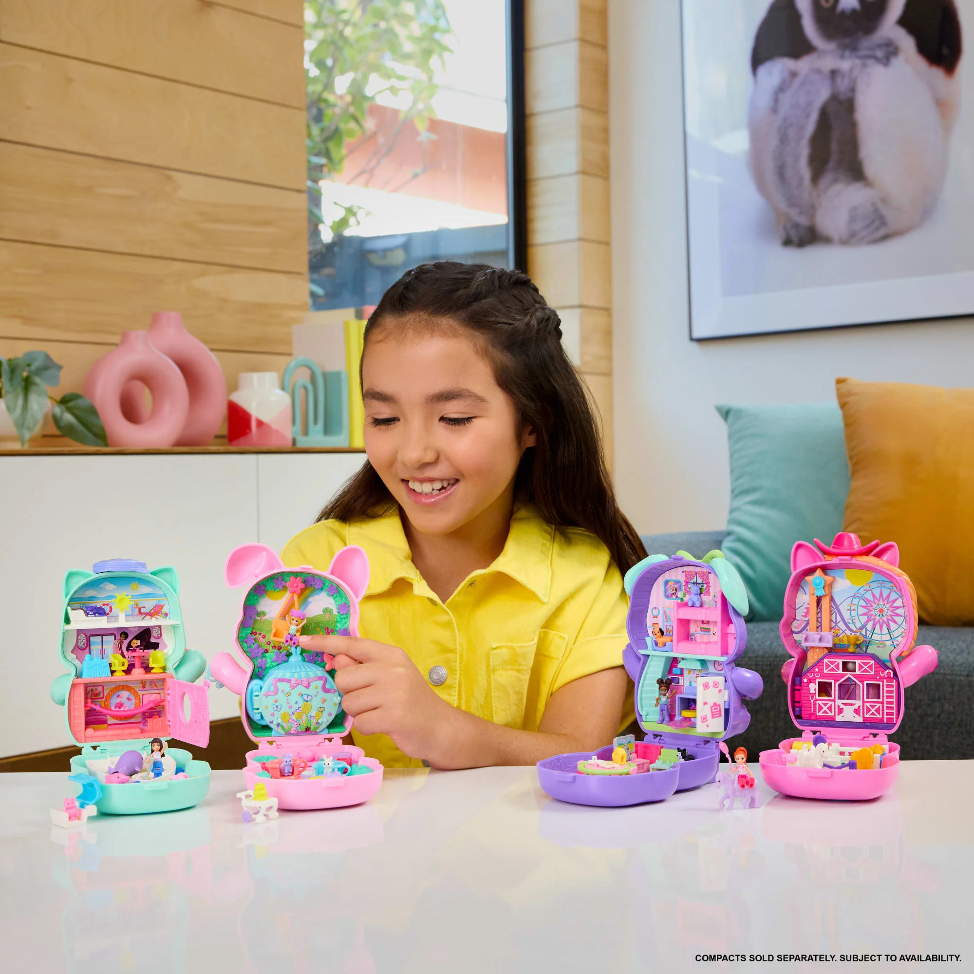 Polly Pocket Set Sail Kitty Compact Playset With 1 Micro Doll And Pet Cats, Travel Toy With Food & Styling Accessories - Image 2