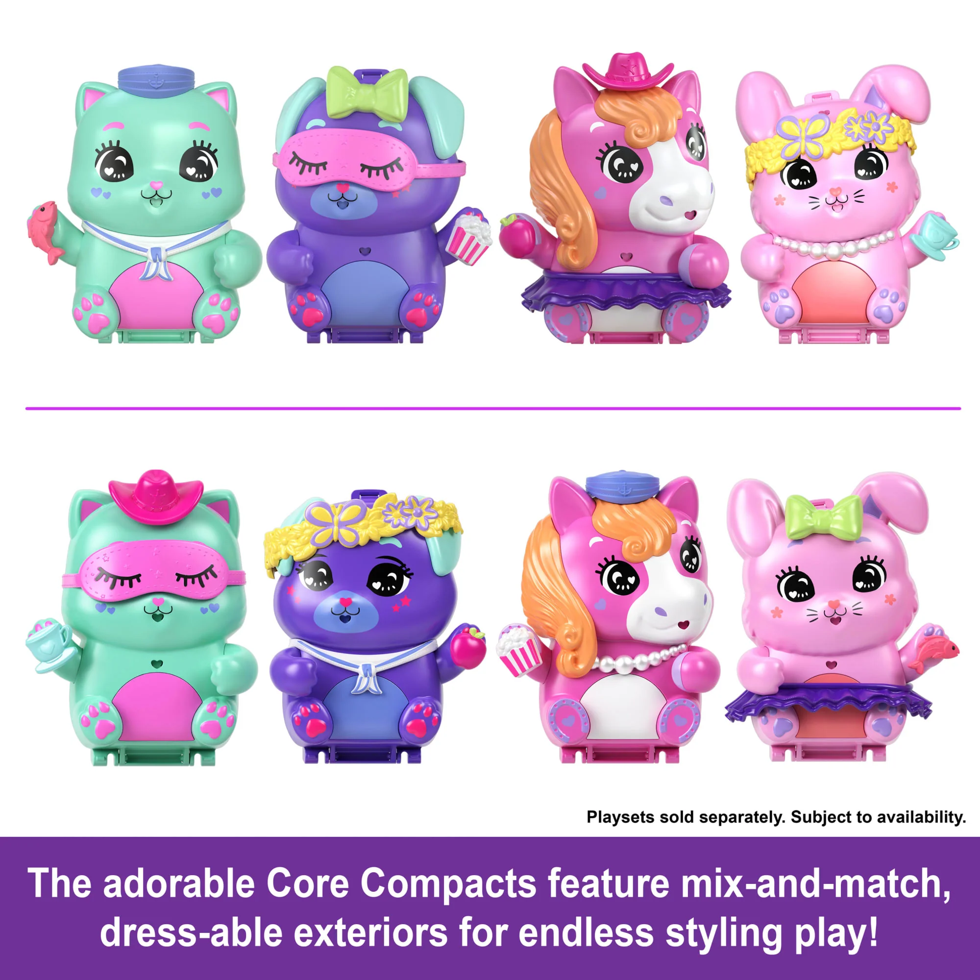 Polly Pocket Set Sail Kitty Compact Playset With 1 Micro Doll And Pet Cats, Travel Toy With Food & Styling Accessories - Image 3