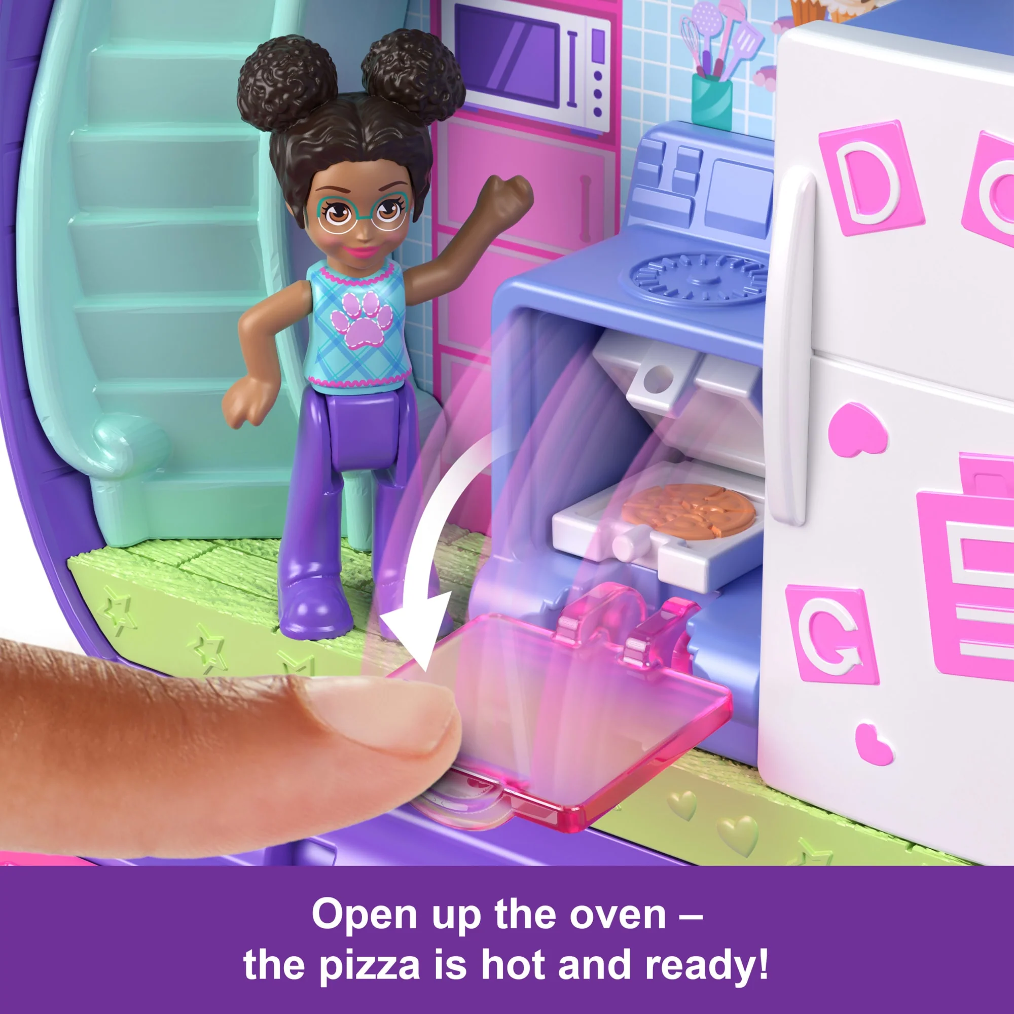 Polly Pocket Sleepover Puppy Compact Playset With 1 Micro Doll And Pet Dogs, Travel Toy With Food & Styling Accessories - Image 5