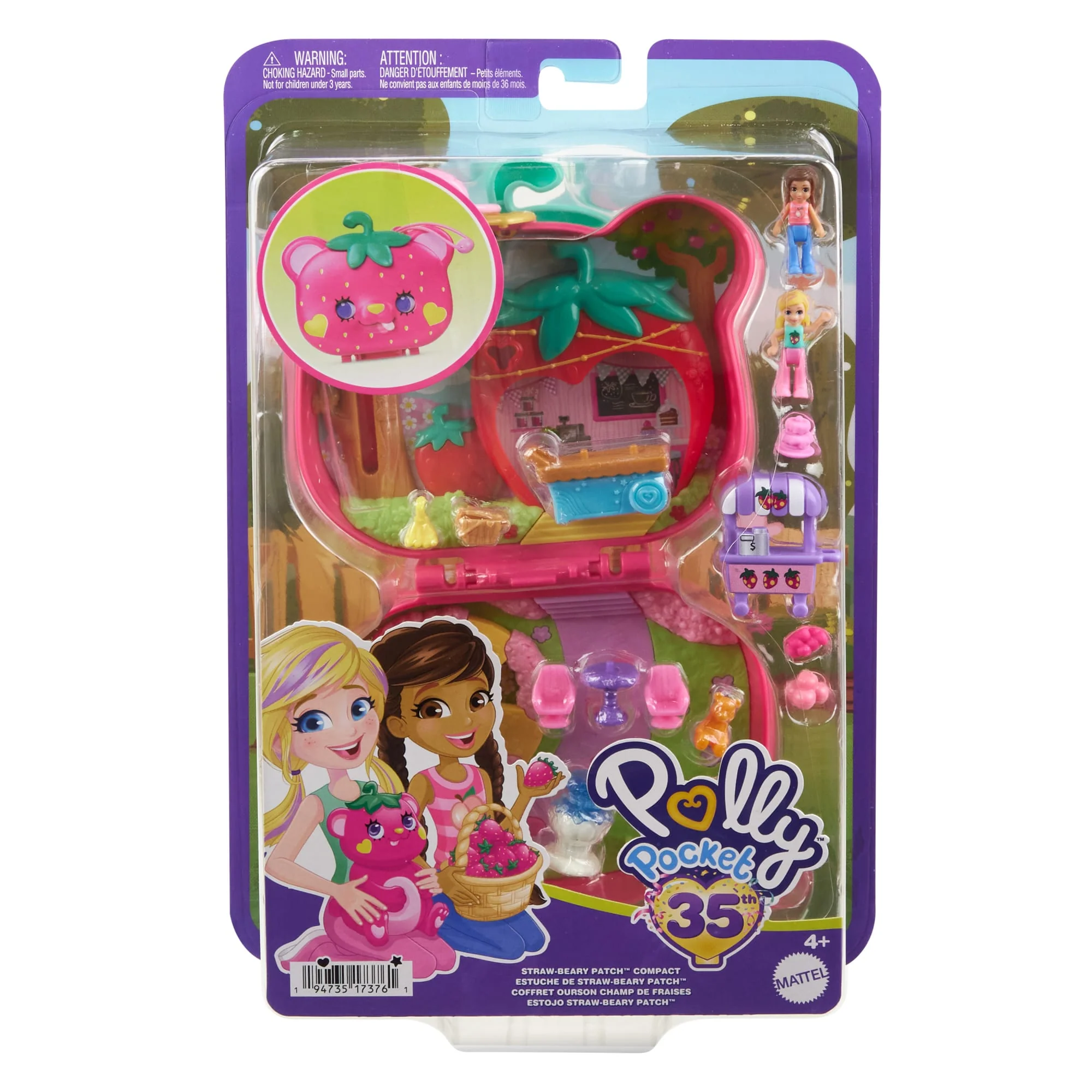 Polly Pocket Dolls And Playset, Travel Toys, Straw-Beary Patch Compact - Image 6