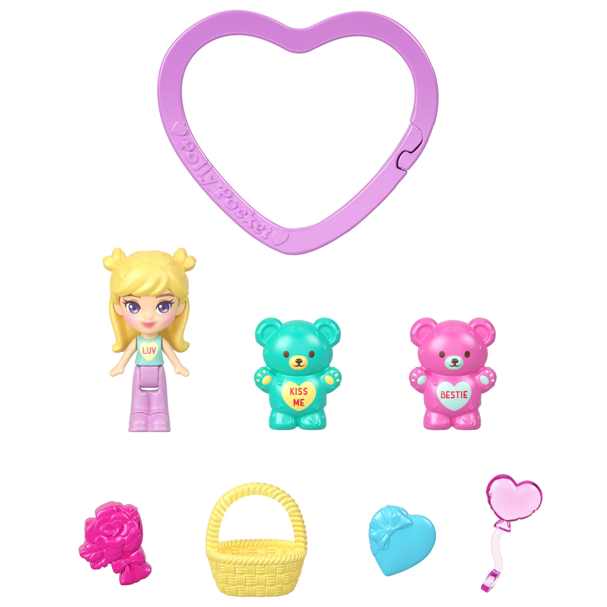 Polly Pocket X Sweethearts Doll & 2 Playsets With 7 Accessories, Compact Travel Toy With Keychain Clip - Image 5