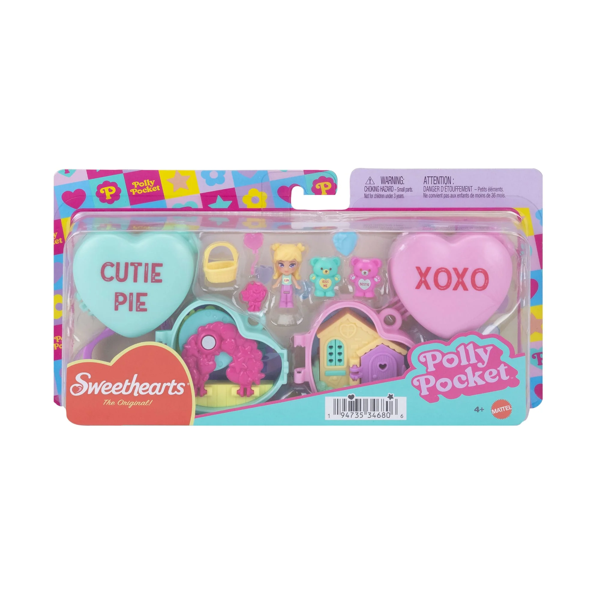 Polly Pocket X Sweethearts Doll & 2 Playsets With 7 Accessories, Compact Travel Toy With Keychain Clip - Image 6