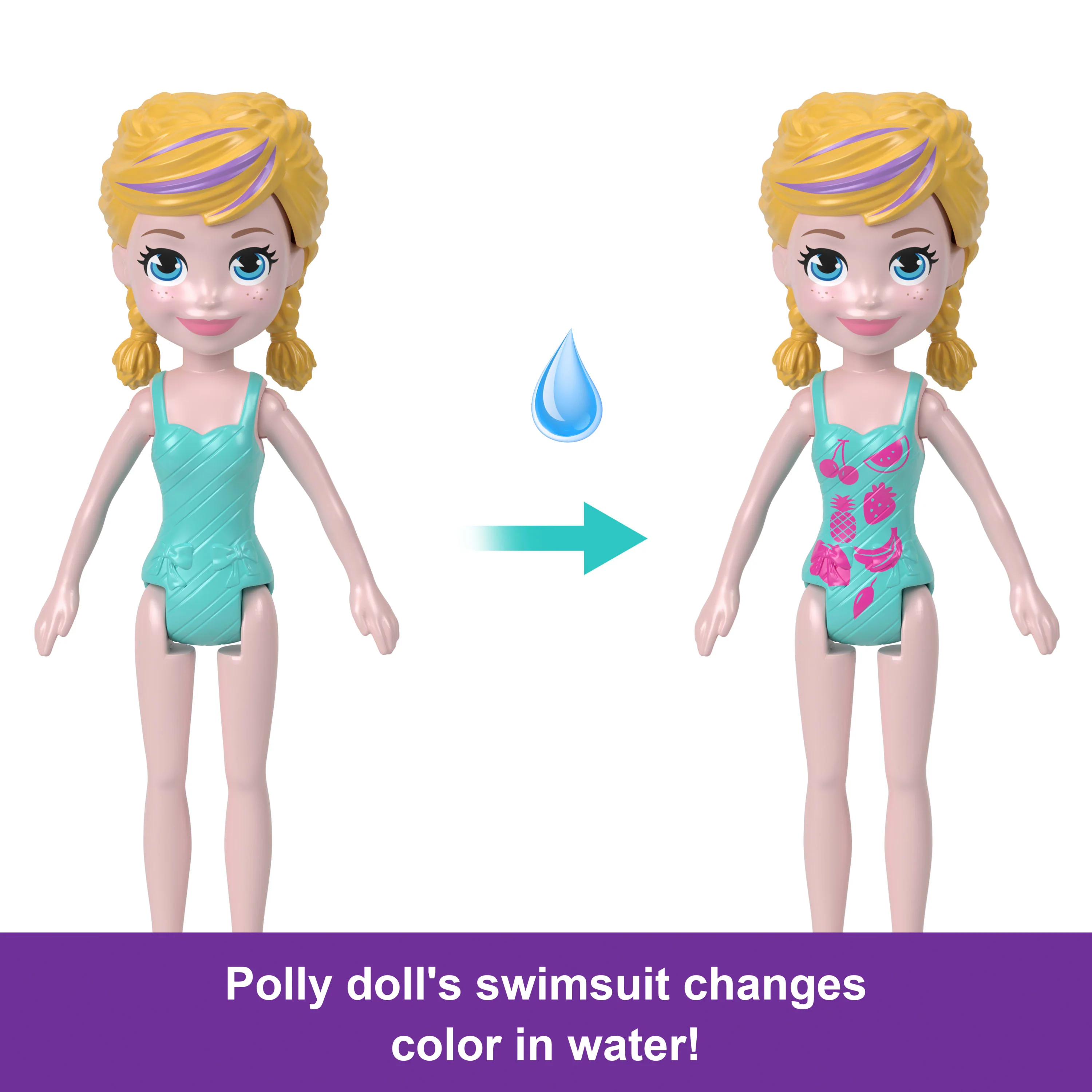 Polly Pocket Unicorn Dream Cruise Playset, Portable Boat With 1 Doll, Water Play And Color Change Accessories, 23 Total Pieces - Image 3