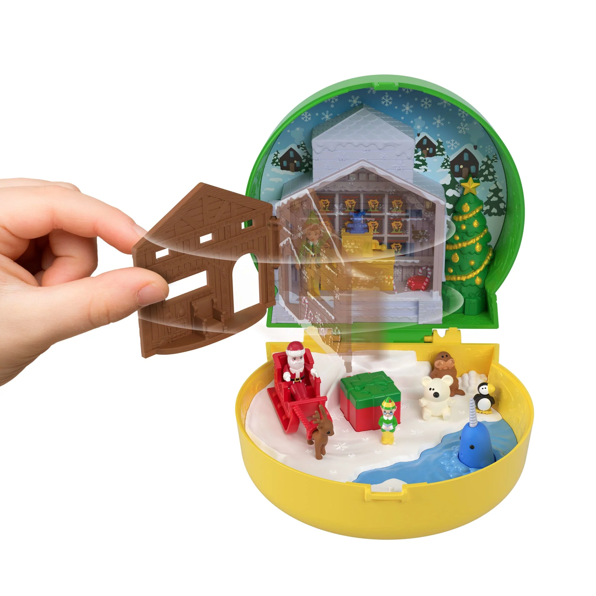 Polly Pocket Micro Buddy & Santa Dolls And Playset, Collaboration Elf Compact With 5 Accessories, Holiday Theme - Image 3