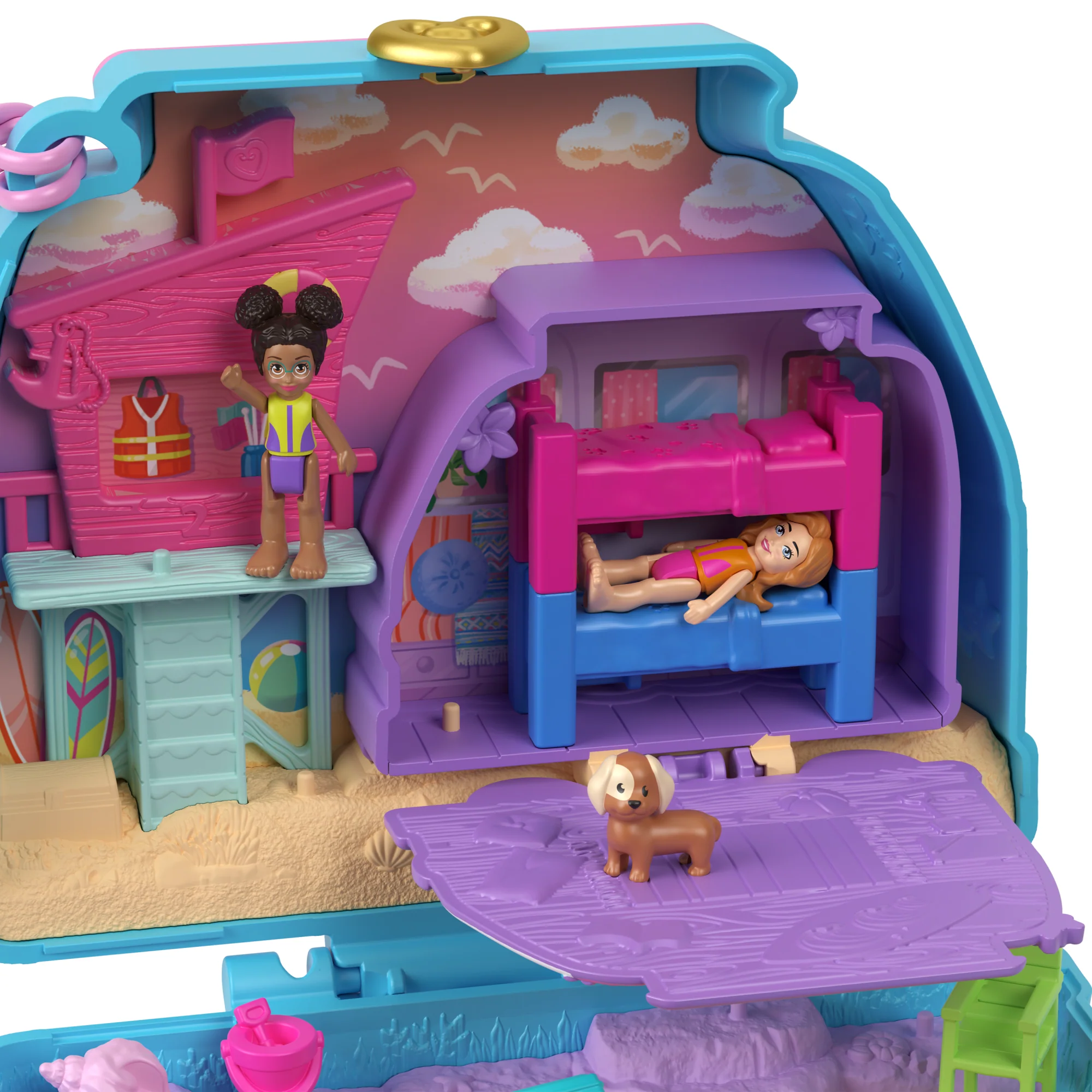 Pollypocket-Chiot à La Plage-Coffret et Figurines, Jouet de Voyage - Image 5