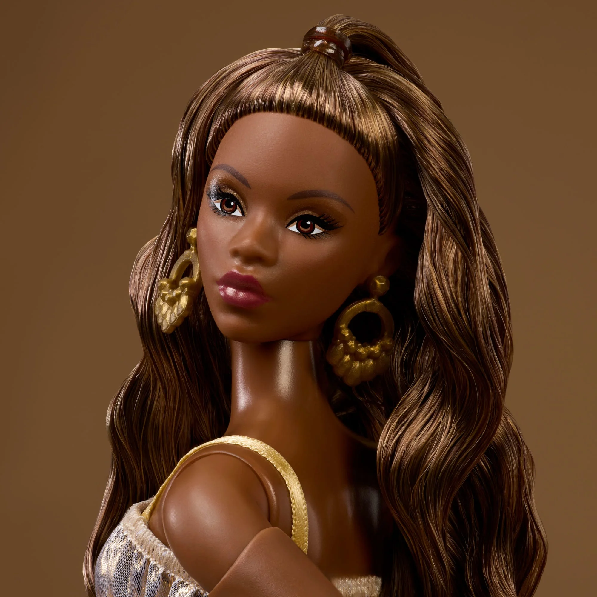Barbie-Barbie Basics Modèle 09-Poupée Brune Avec Robe Dorée - Image 3
