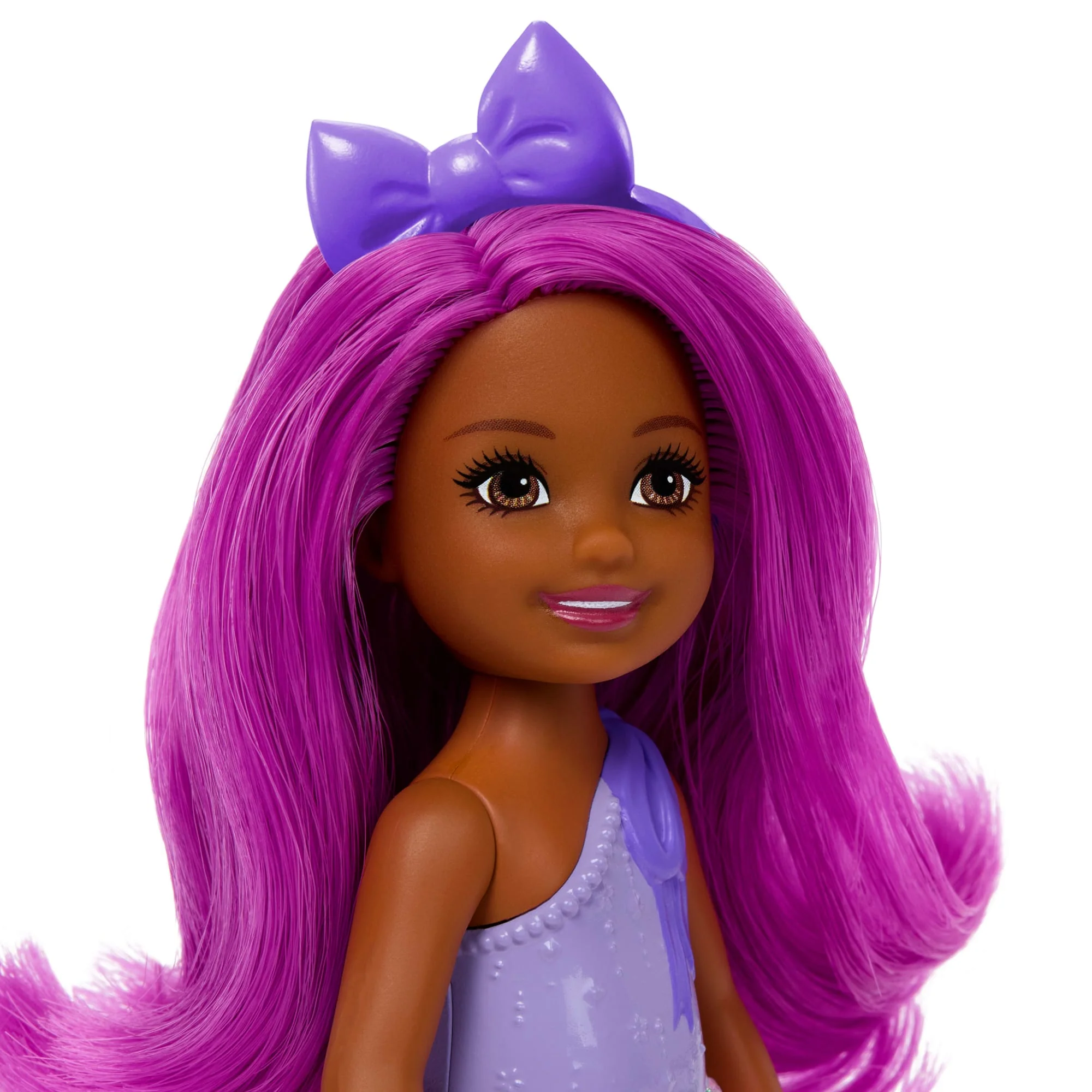 Royal Chelsea Barbie Doll With Pink Hair, Colorful Printed Skirt - Image 2