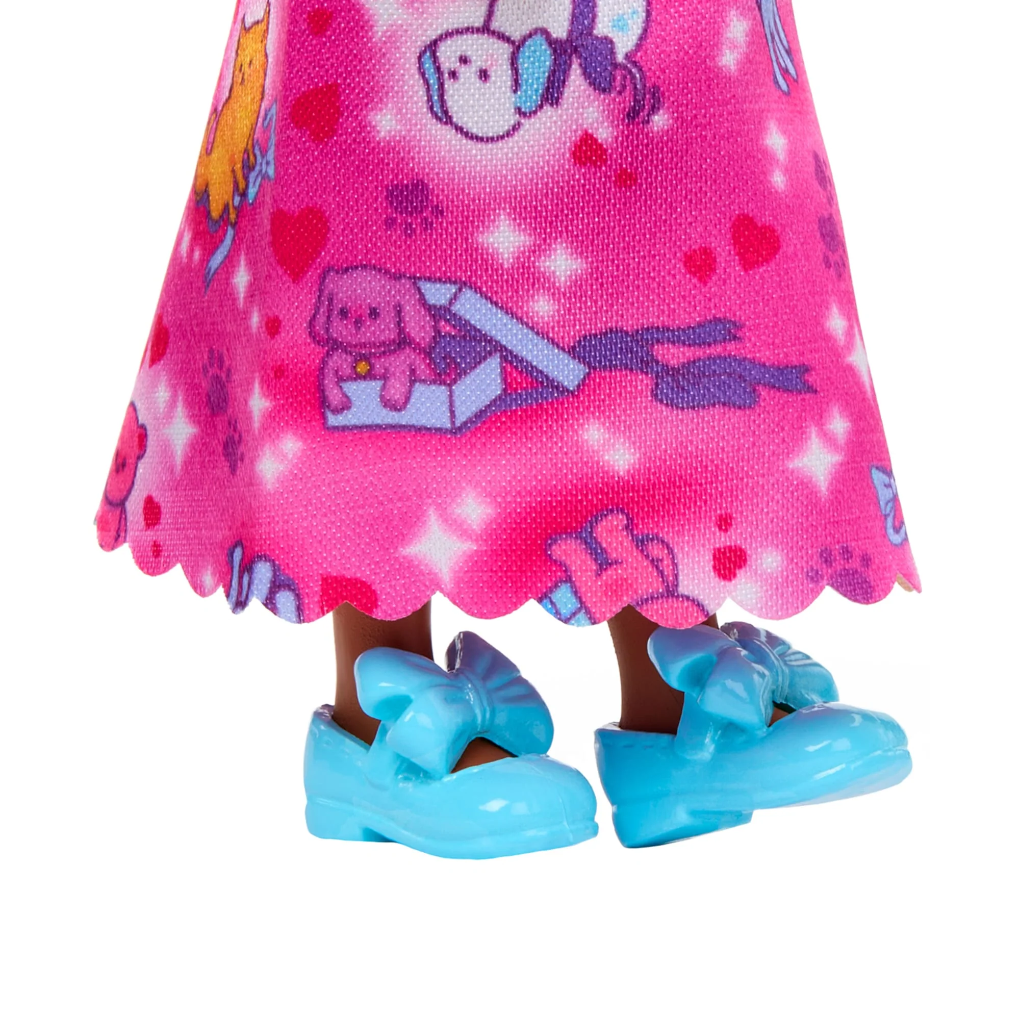 Royal Chelsea Barbie Doll With Pink Hair, Colorful Printed Skirt - Image 4