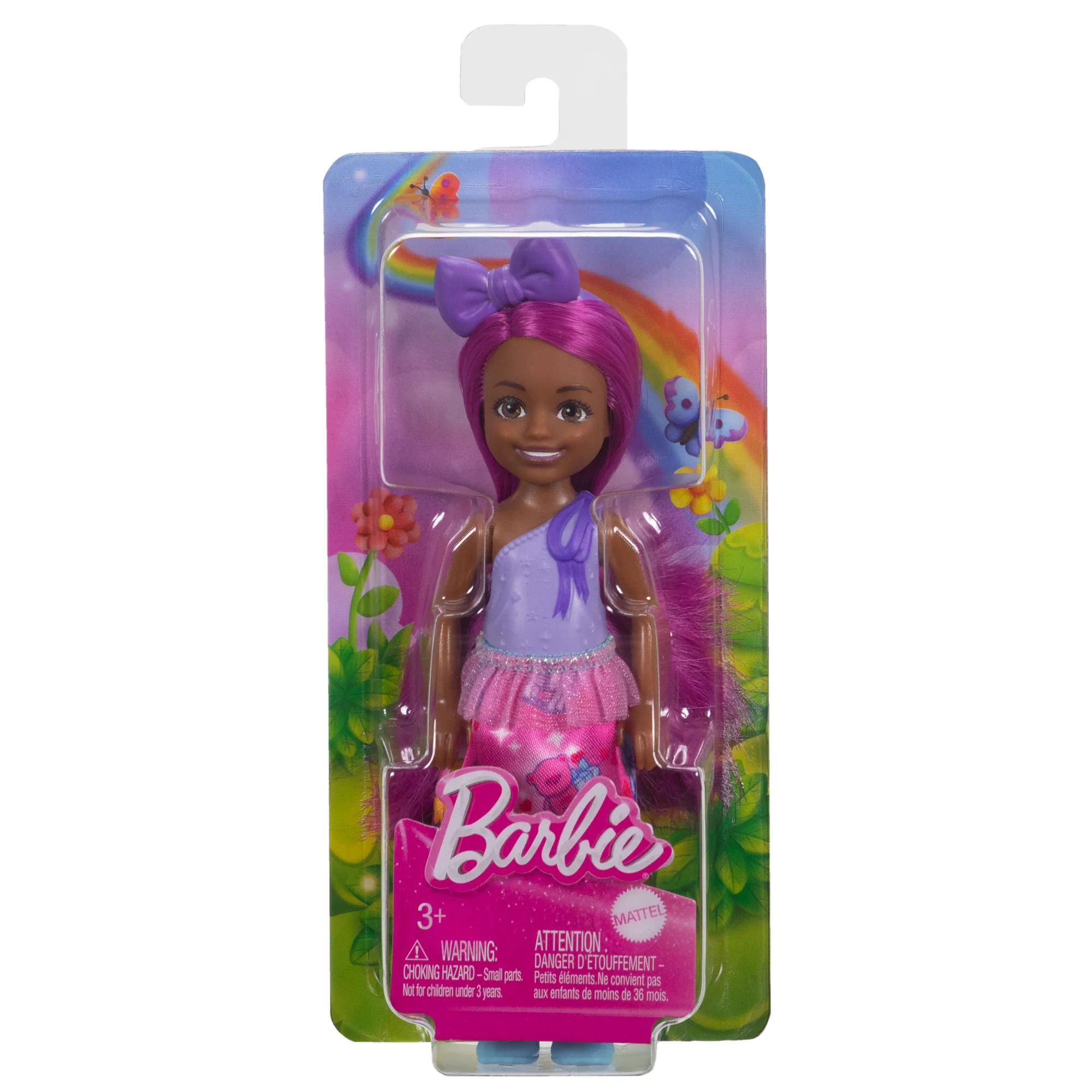 Royal Chelsea Barbie Doll With Pink Hair, Colorful Printed Skirt - Image 5