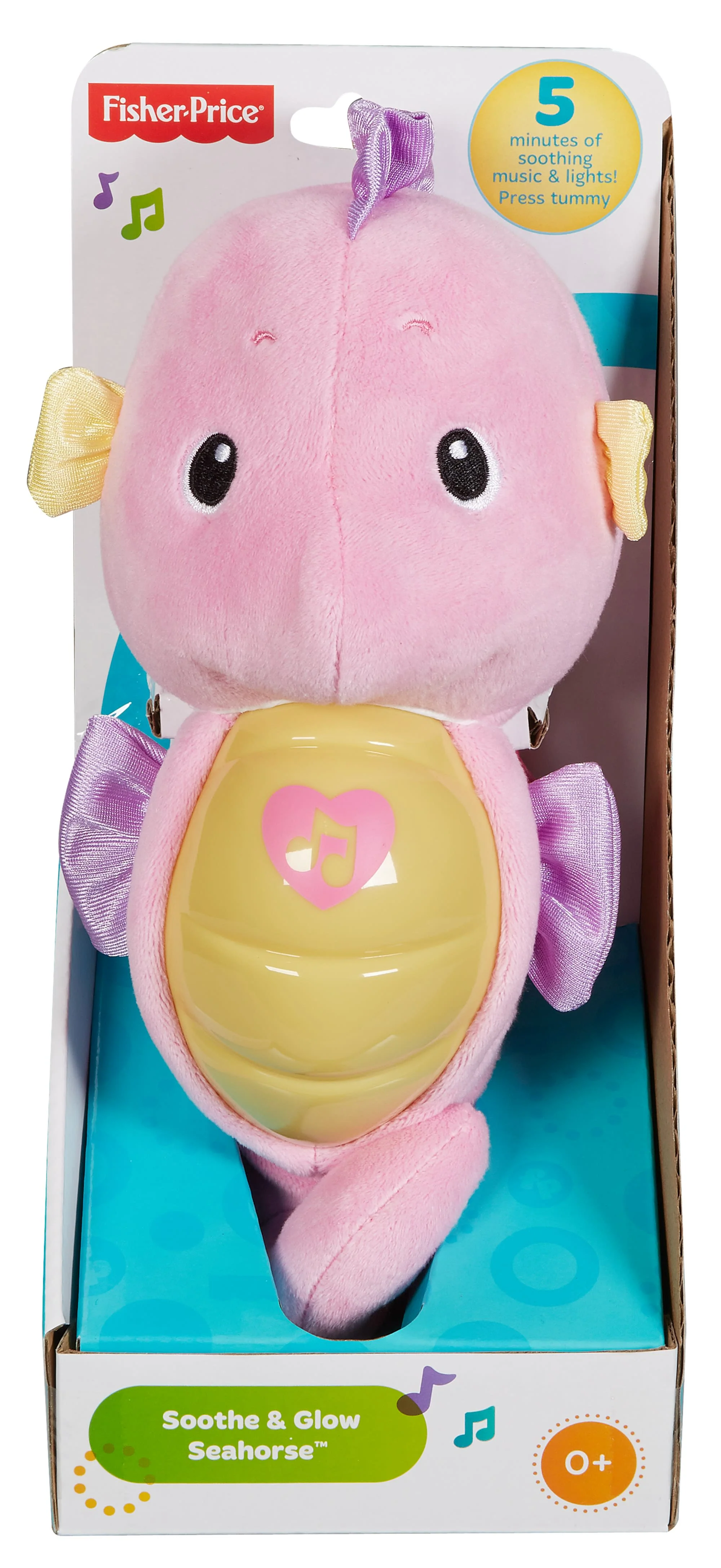 Fisher-Price Soothe & Glow Seahorse, Musical Plush Toy & Sound Machine For Baby With Lights, Pink - Image 6
