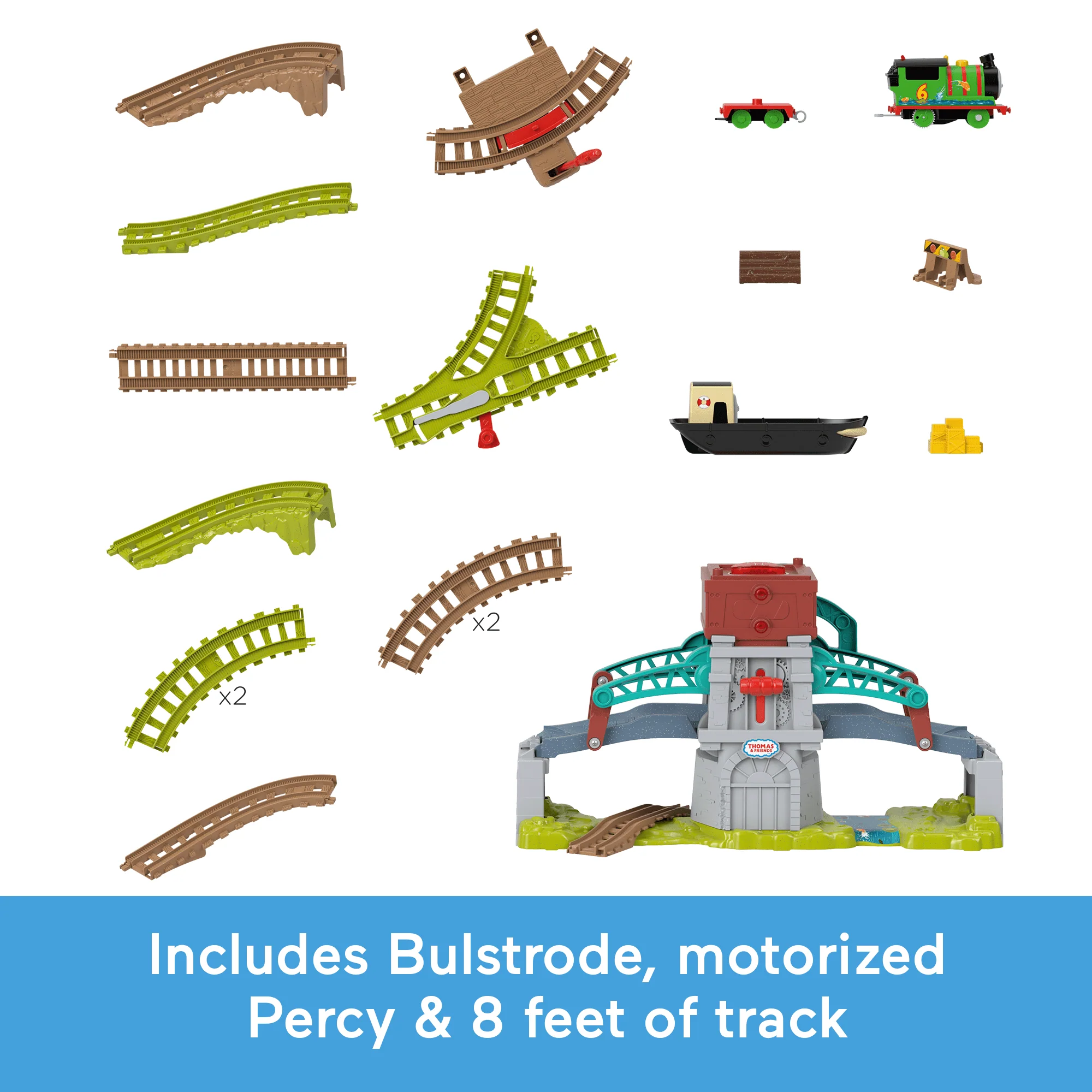 Thomas & Friends Talking Bulstrode & Which-Way Bridge Toy Train Set With Sounds & Percy Engine - Image 5