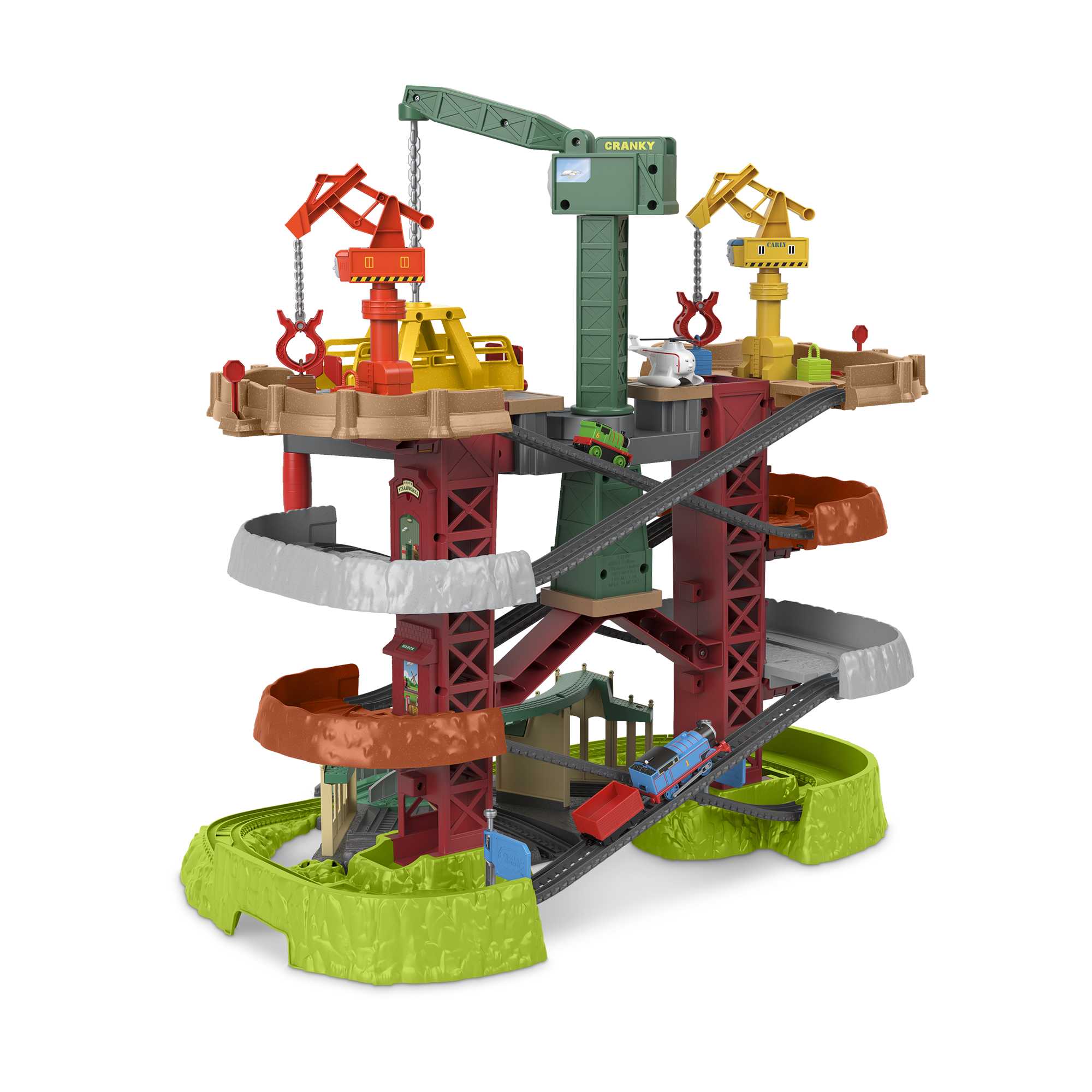 Thomas And Friends Multi-Level Train Set With Spinning Turntable, Trains & Cranes Super Tower - Image 6
