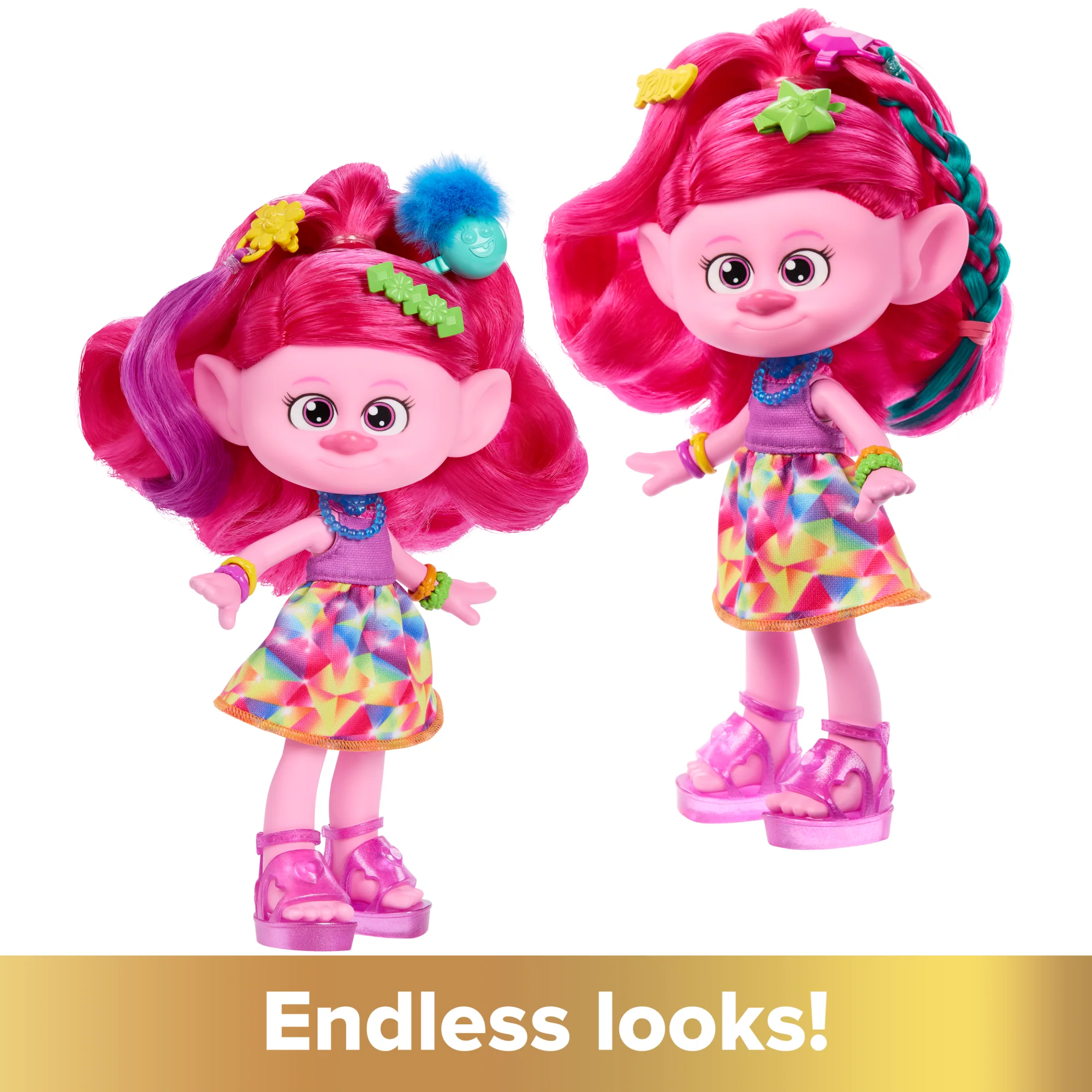 Dreamworks Trolls Band Together Hair-Tastic Queen Poppy Fashion Doll & 15+ Hairstyling Accessories - Image 3